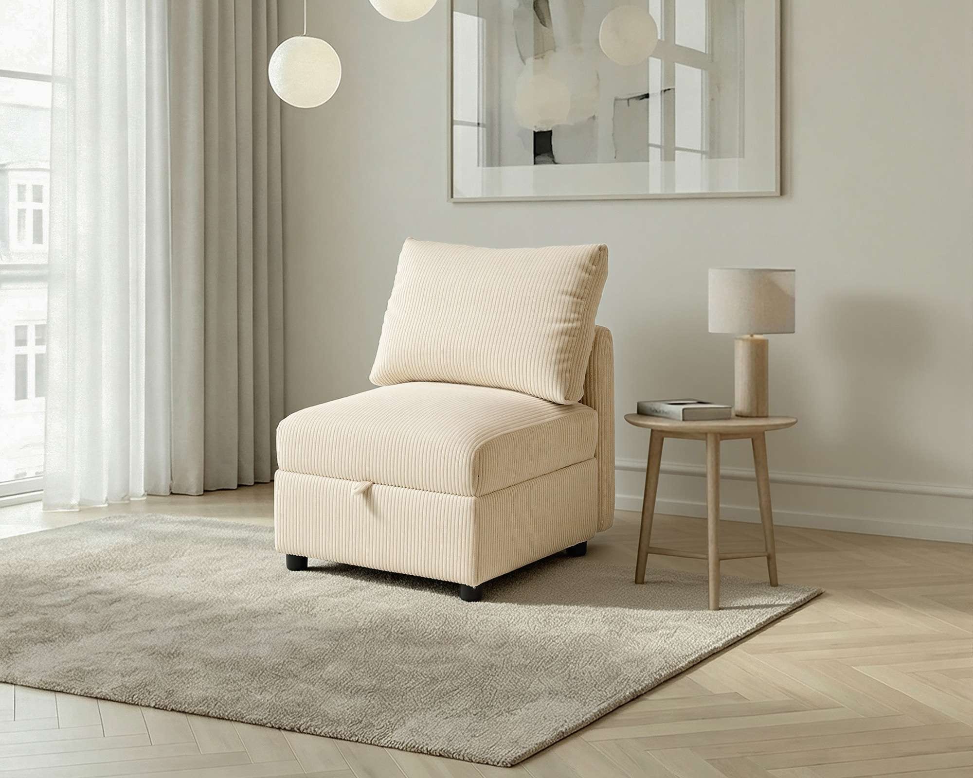 Dorel Home Fauteuil »STILHUS Sofa-Mittel-Element, mit Stauraum, Breite 65 cm, Cord-Bezug« peut être utilisé comme module ou séparément - combinable individuellement
