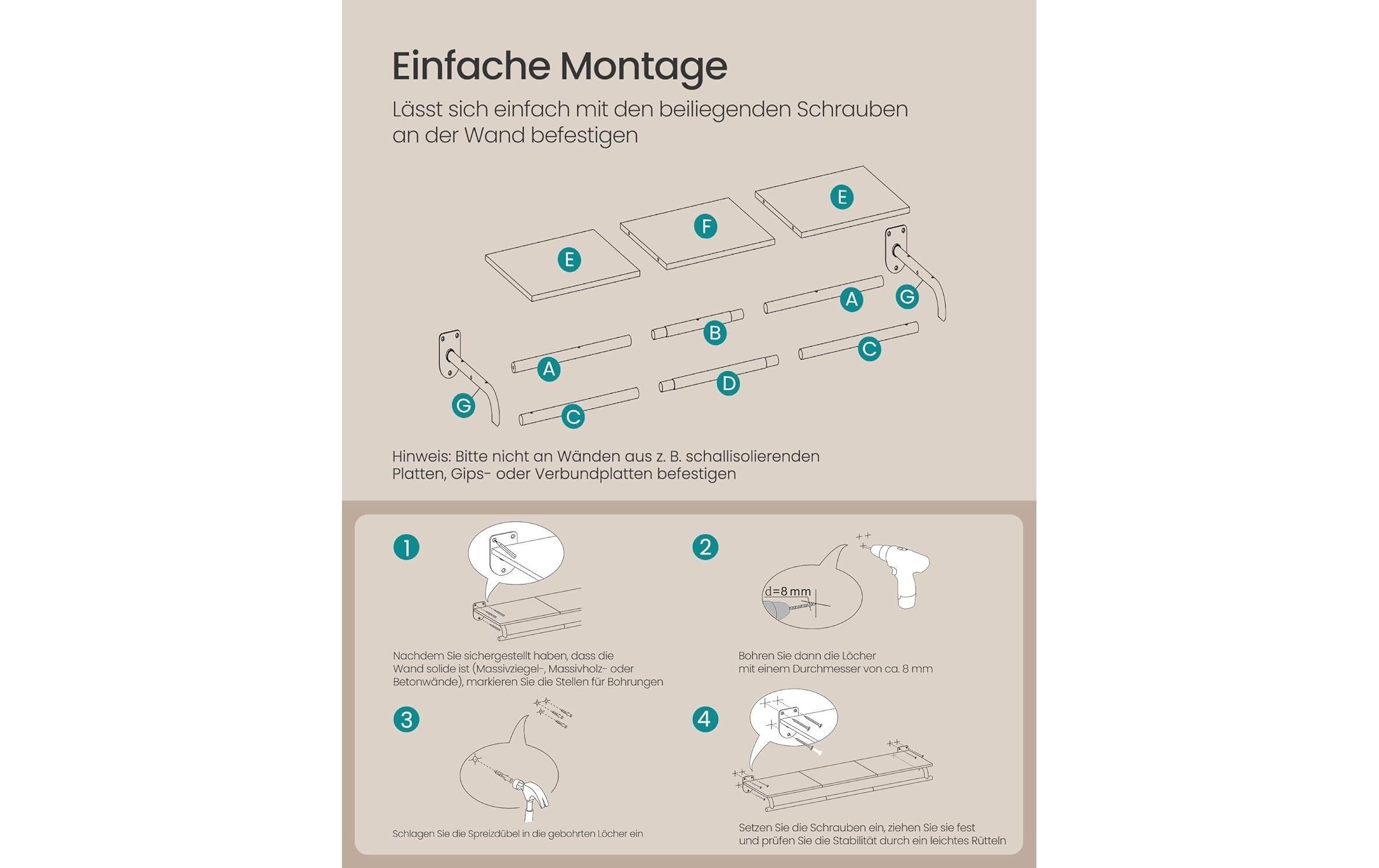 SONGMICS Porte-manteau mural »109 cm x 13,2 cm«