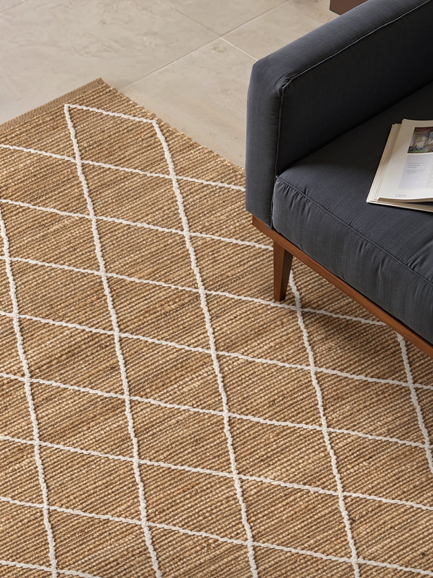 HANSE Home Tapis »Kunu  Juteteppich« Rectangulaire 10 mm Höhe Naturfasern, Jute mit Baumwolle, Wohnzimmer, Diele, Flur, Boho, Skandi