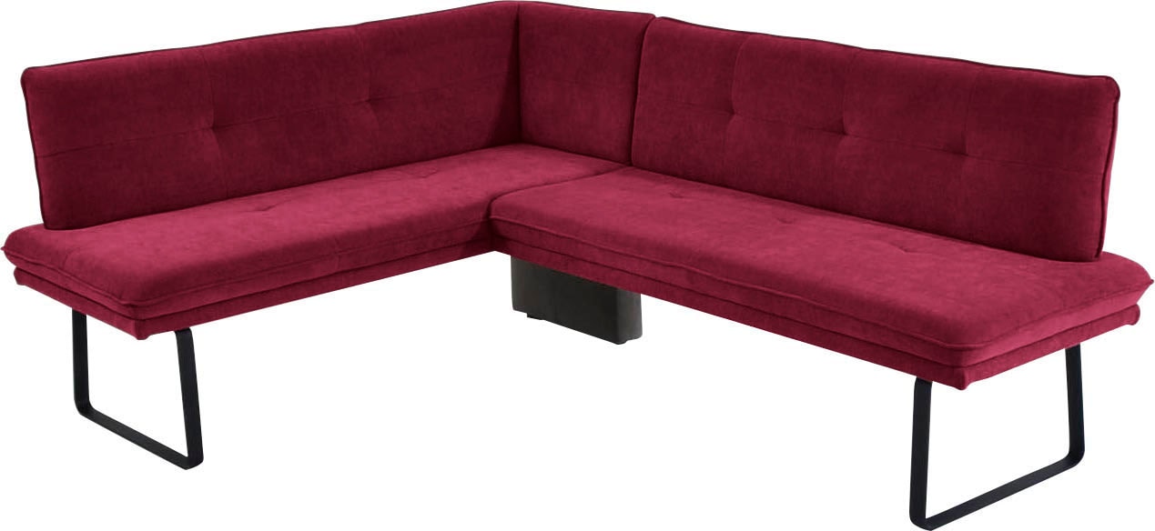 K+W Komfort & Wohnen Banc d'angle 1 cuis tlg. banquette d'angle rembourrée en style coussin pointu, assise et dossier matelassés