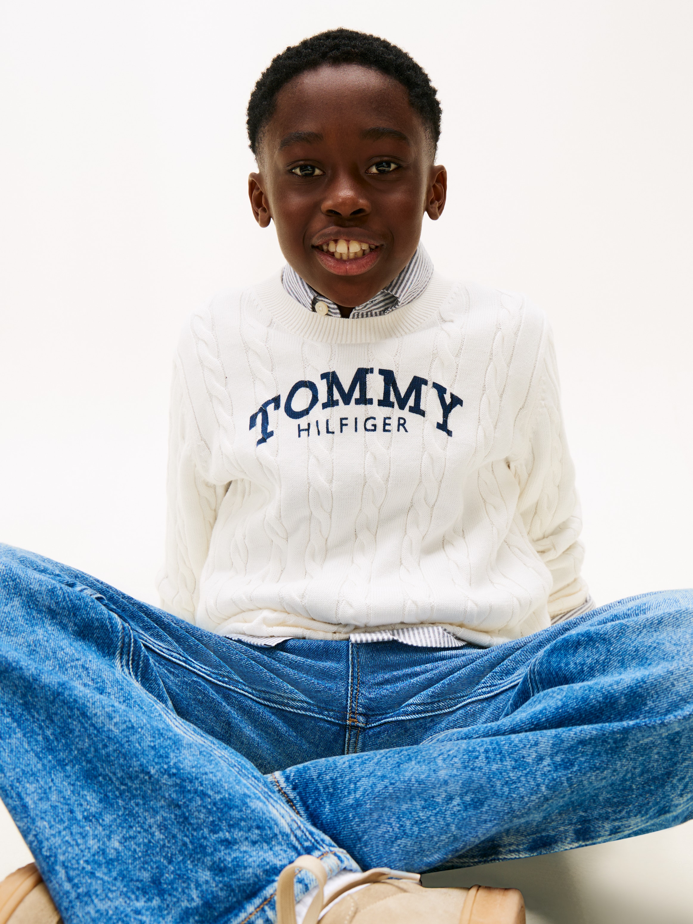 Tommy Hilfiger Strickpullover Regular fit, für Kinder bis 16 Jahre, Druck