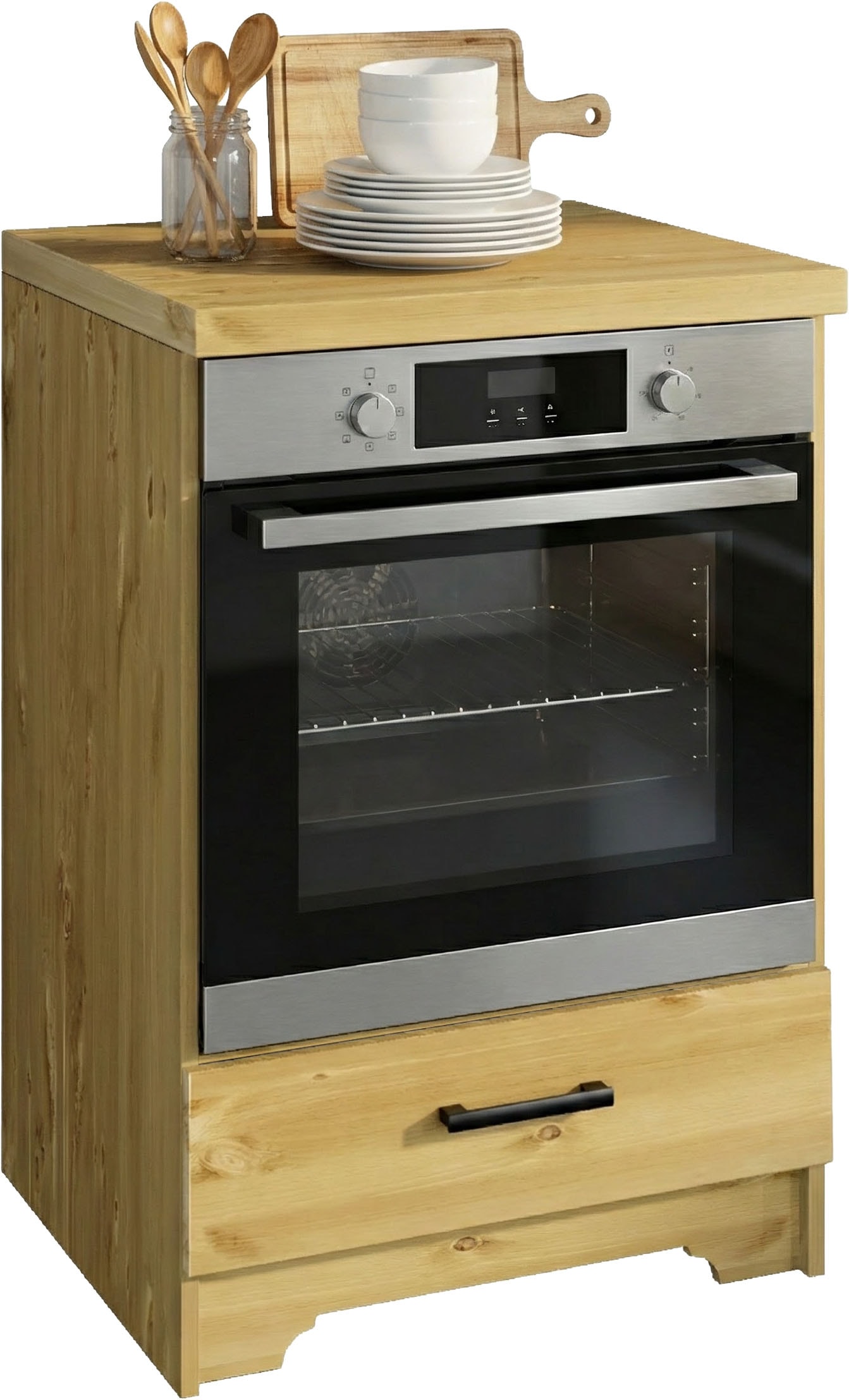 Home affaire Herdumbauschrank »Meliss« aus massiver Kiefer, Breite 60 cm, Soft-Close-Funktion