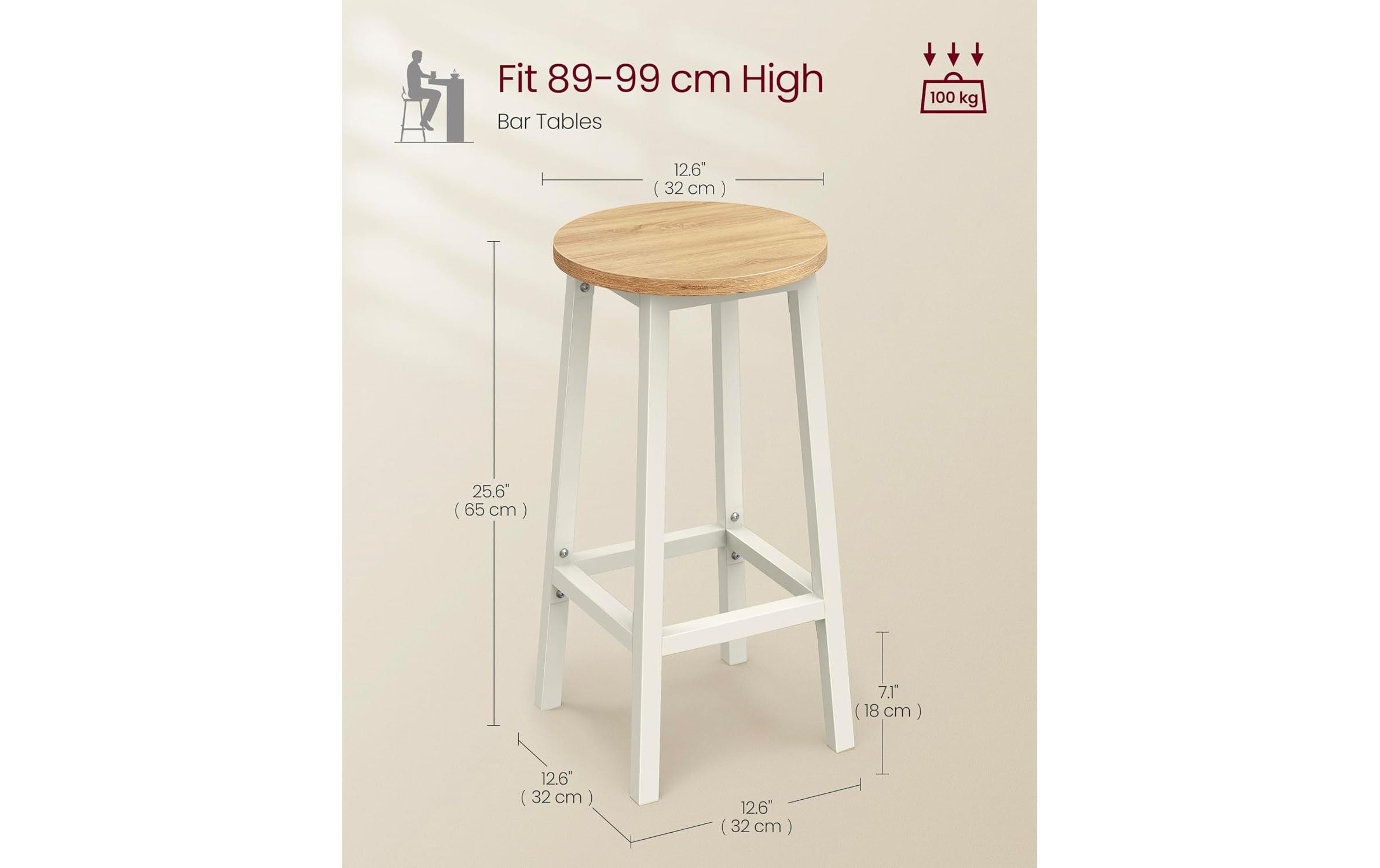 VASAGLE Tabouret de bar »32 x 65 cm, 2er Set«