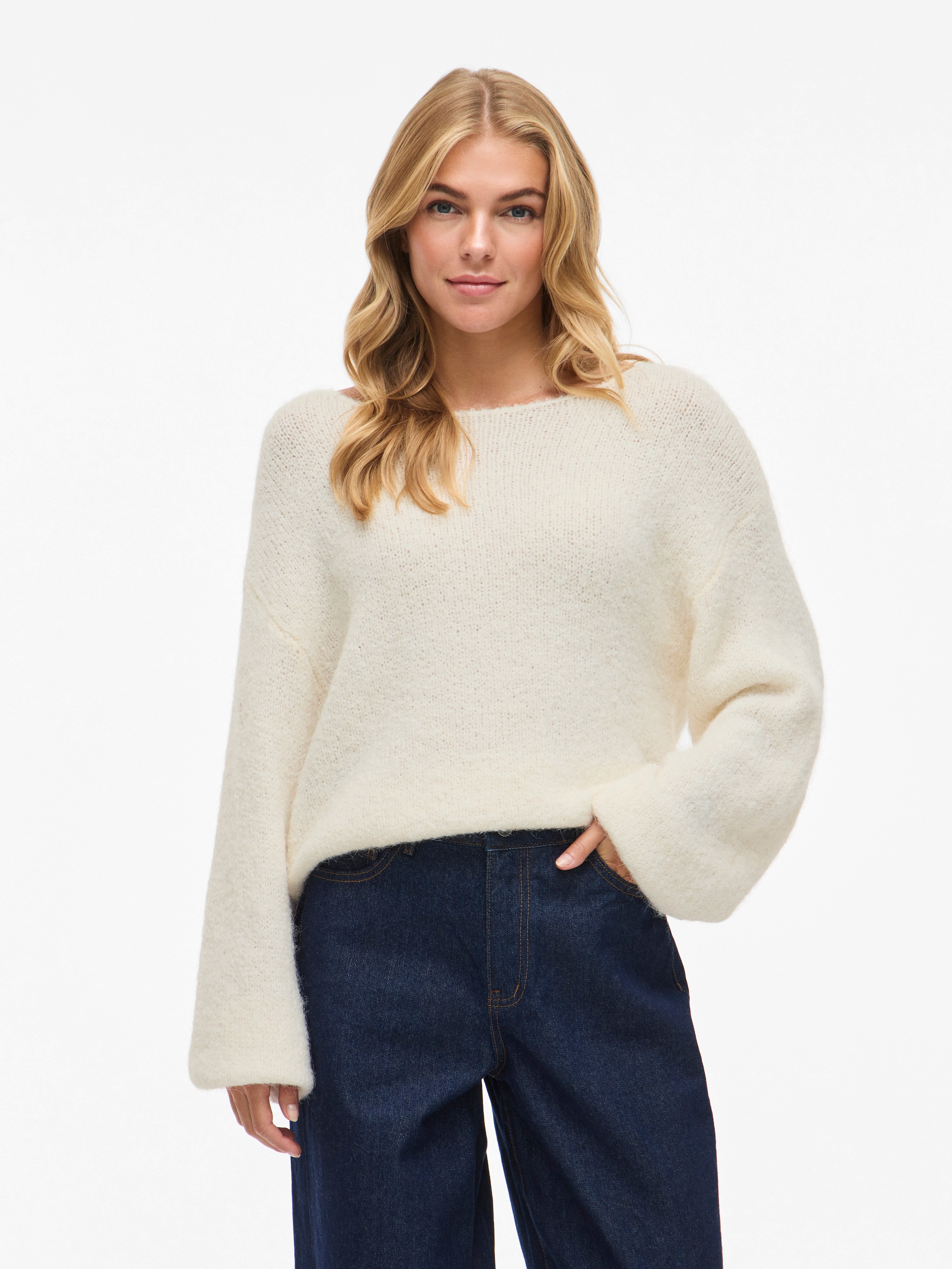Vila Pull en tricot »VIMARLEY L/S KNIT PULLOVER- NOOS« mélange de matériaux, coupe régulière
