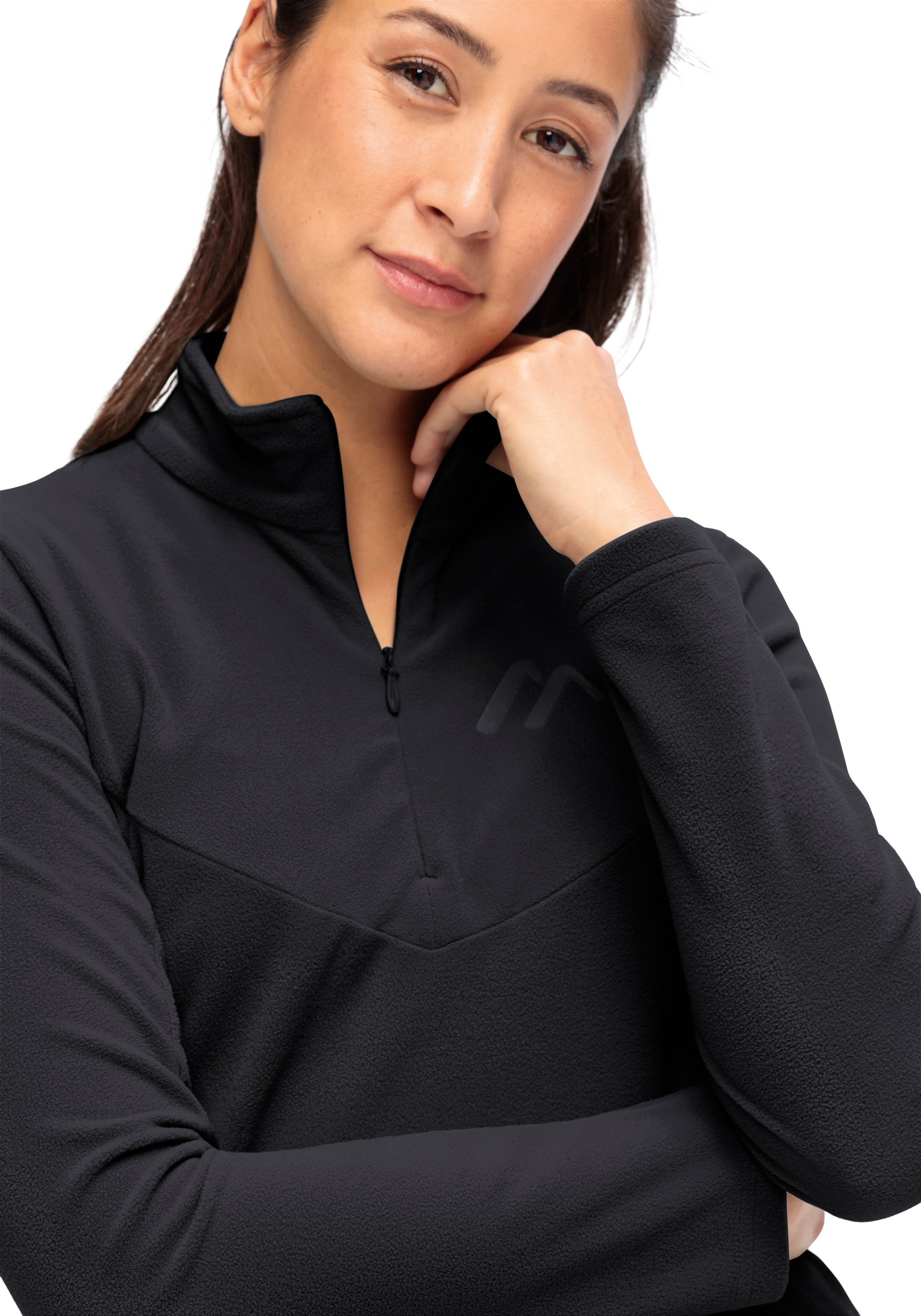 Maier Sports Fleecepullover »Denise HZ W«, Damen Midlayer, pflegeleichtes Half-Zip Fleece
