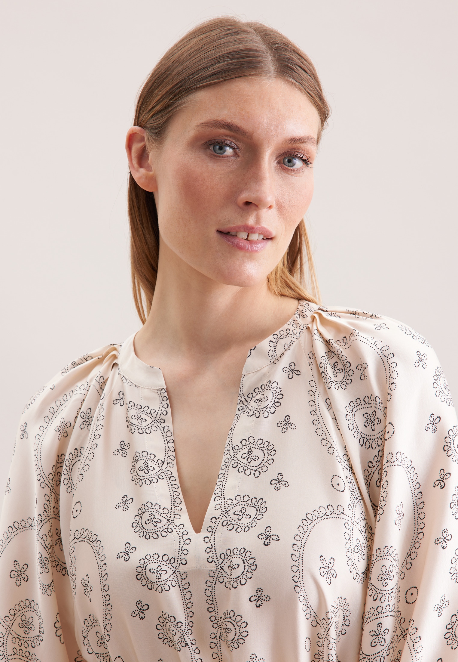 seidensticker Robe d'été 3/4 V-Neck Druck