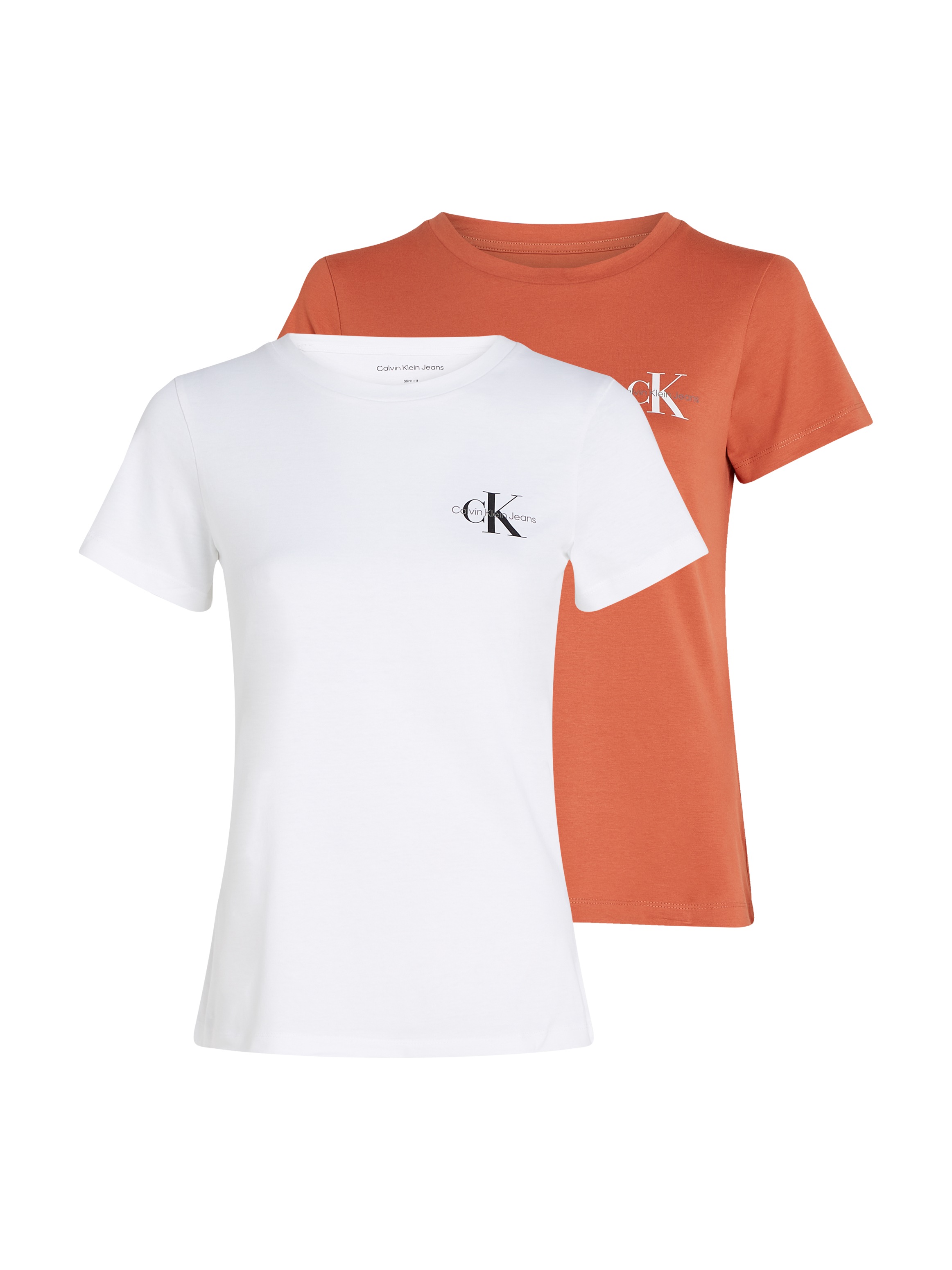Calvin Klein Jeans Rundhalsshirt »2-PACK MONOLOGO SLIM TEE« Packung, 2er-Pack, 2 mit Calvin Klein Jeans Logoprint auf der Brust