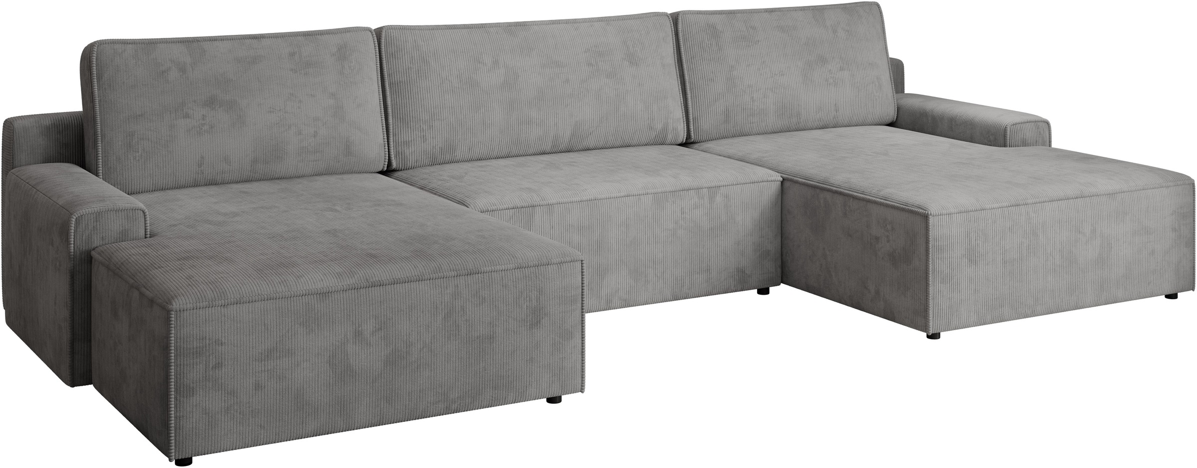 TRENDMANUFAKTUR Paysage de salon »Challenge, Schlafsofa mit Bettkasten, Couch in U-Form, Breite 333 cm« canapé XXL avec coffre et fonction lit, aussi en tissu velours côtelé tendance