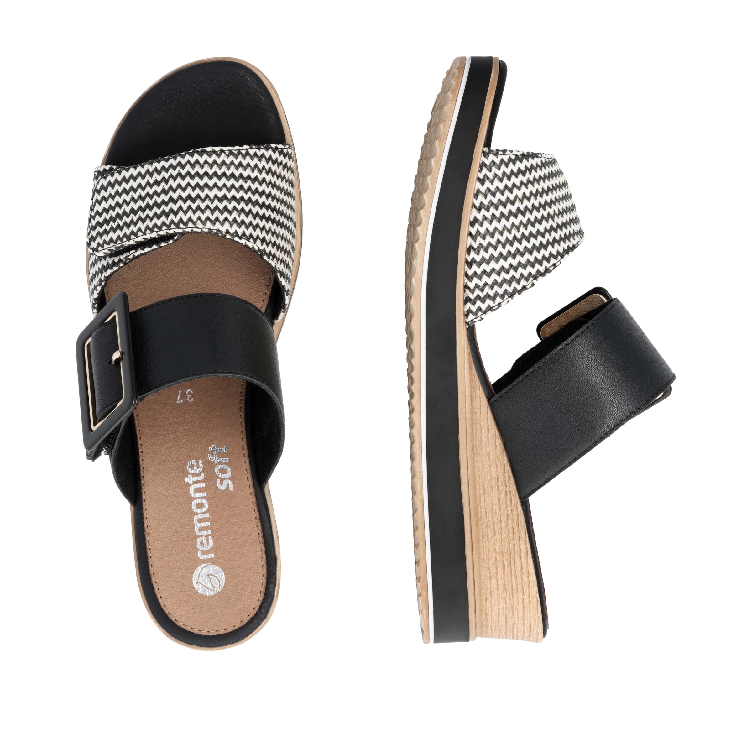 Remonte Pantoffel  , Keilabsatz, Sommerschuh, Bequemschuh mit Softfussbett