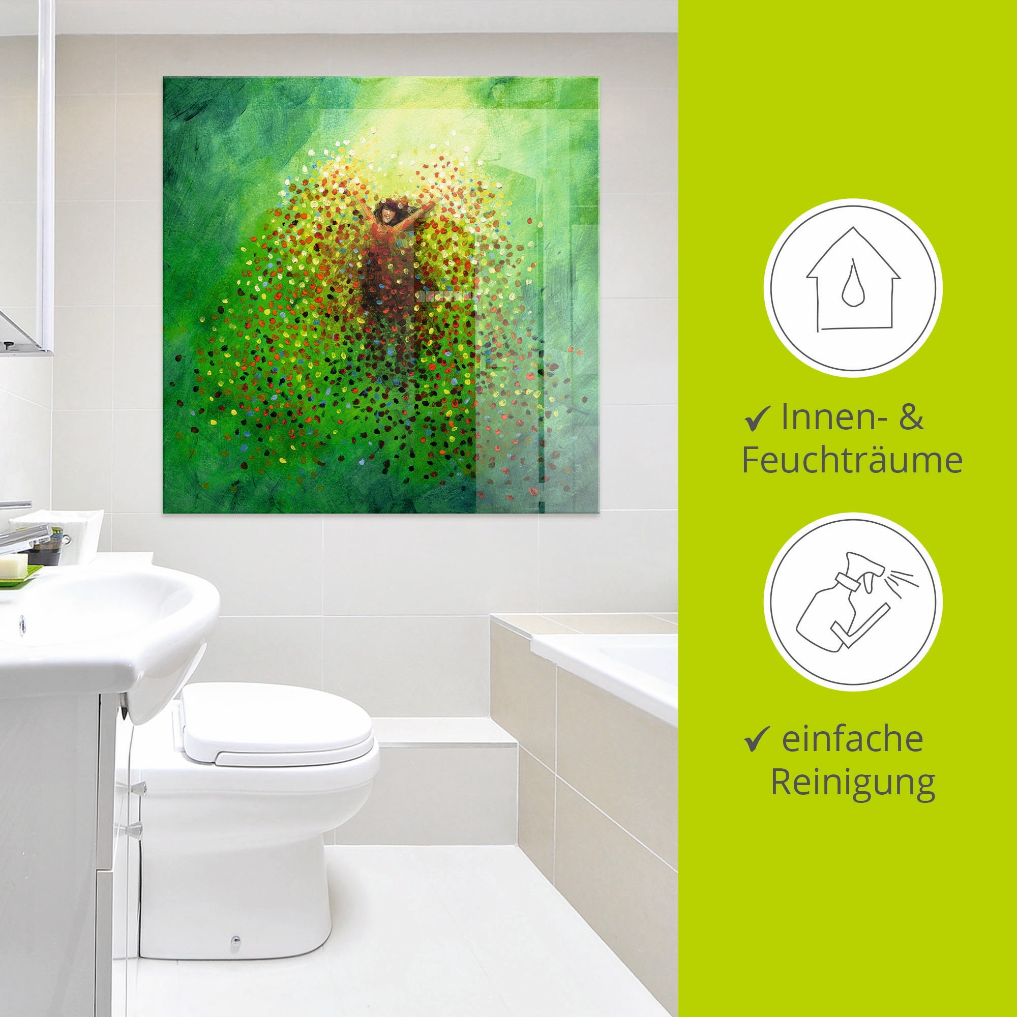 Artland Tableau en verre »Sich selbst feiern« 1 cuis tlg. in verschiedenen Grössen