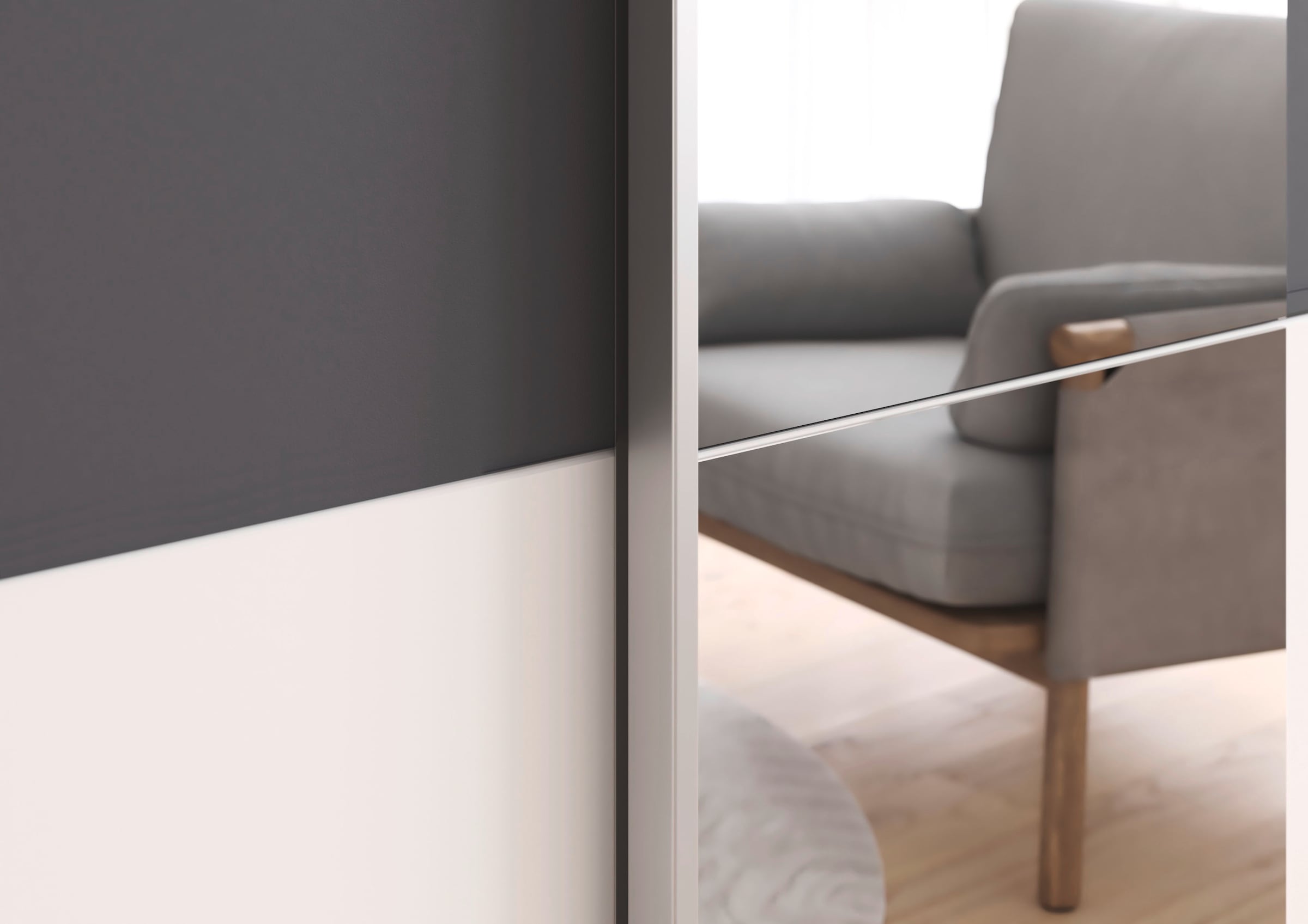 rauch Armoire à portes coulissantes »Kleiderschrank Schrank Garderobe TOPSELLER ASTANA OTTO´s CHOICE« 3 Ausstattungen BASIC/CLASSIC/PREMIUM (inkl. SOFT-CLOSE-FUNKTION),  mit 3 Spiegelelementen, Metallgriffleisten alufarbig MADE IN GERMANY