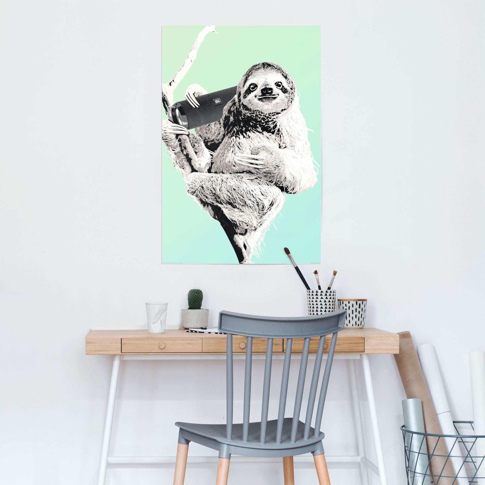 Reinders! Poster »Boombox Faultier« 1 Stk. tlg.