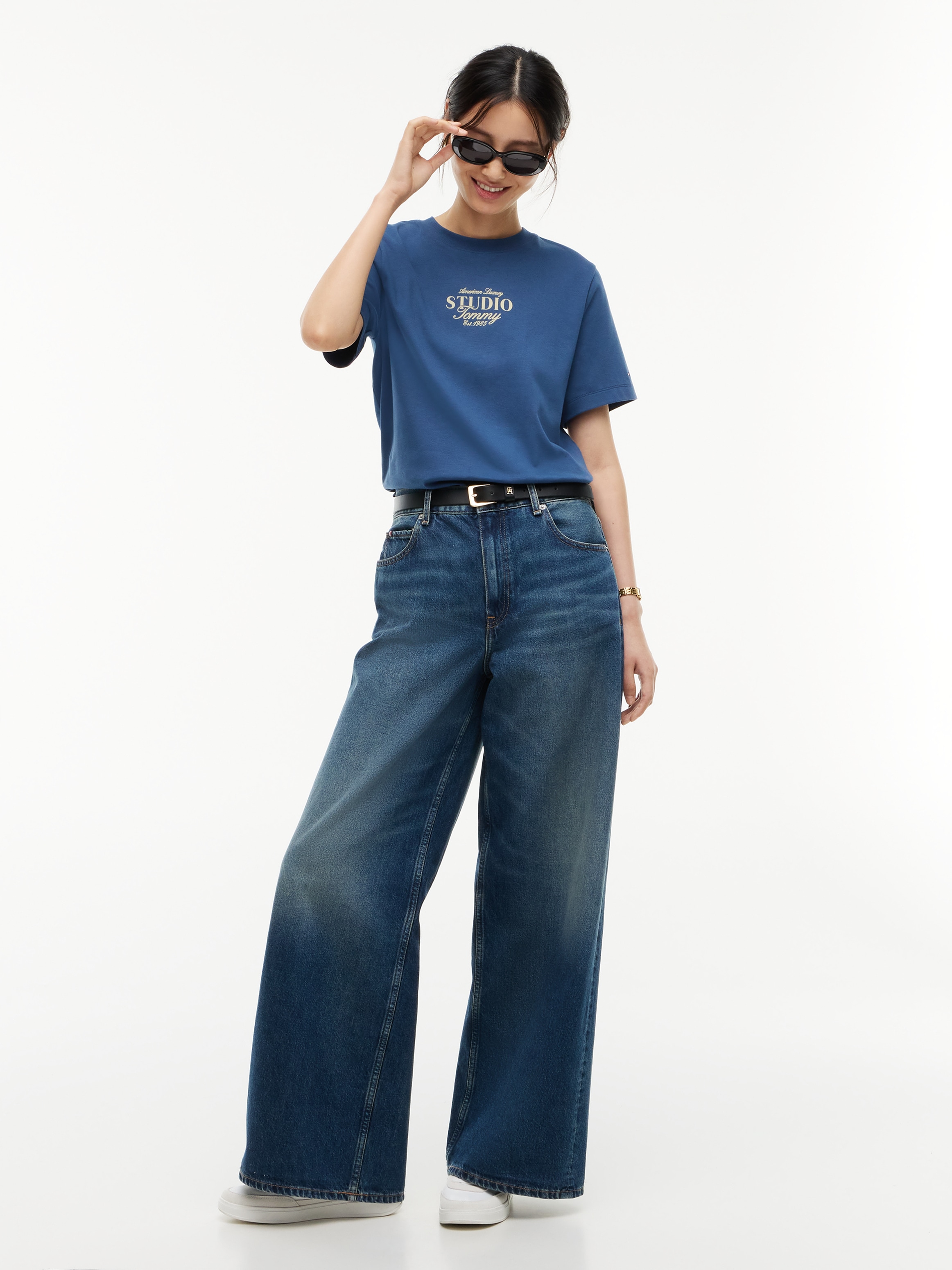 Tommy Hilfiger T-shirt »STUDIO TOMMY REG C-NK S/S TSHIRT« coton, coupe régulière