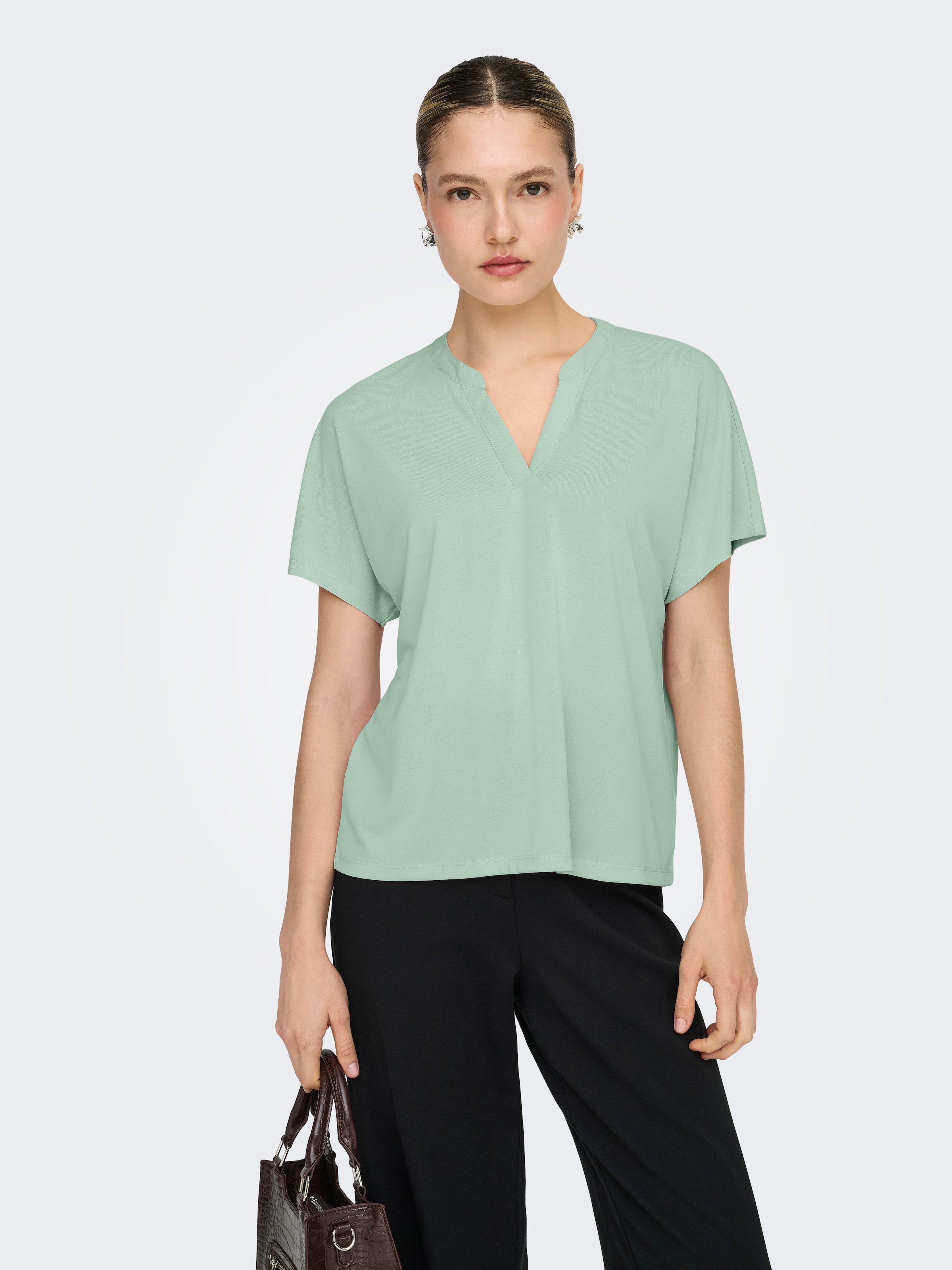 ONLY T-shirt à manches courtes »ONLFREE LIFE S/S SPLIT TOP JRS« Materialmix, regular fit
