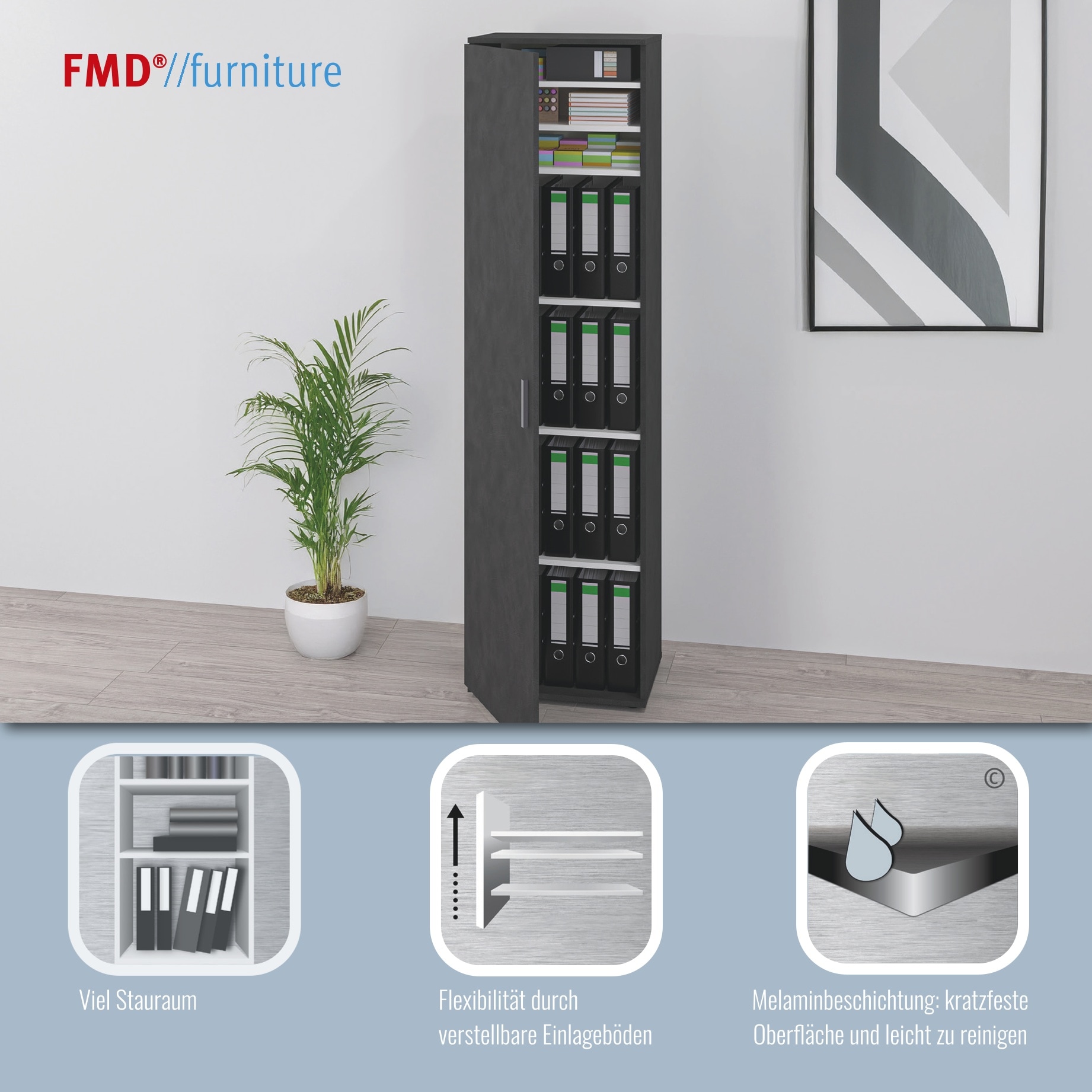 FMD Armoire multi-usages »Inca 1« Garderobenschr., Aktenschr., Mehrzweckschr., Breite 50 cm, Höhe 184 cm