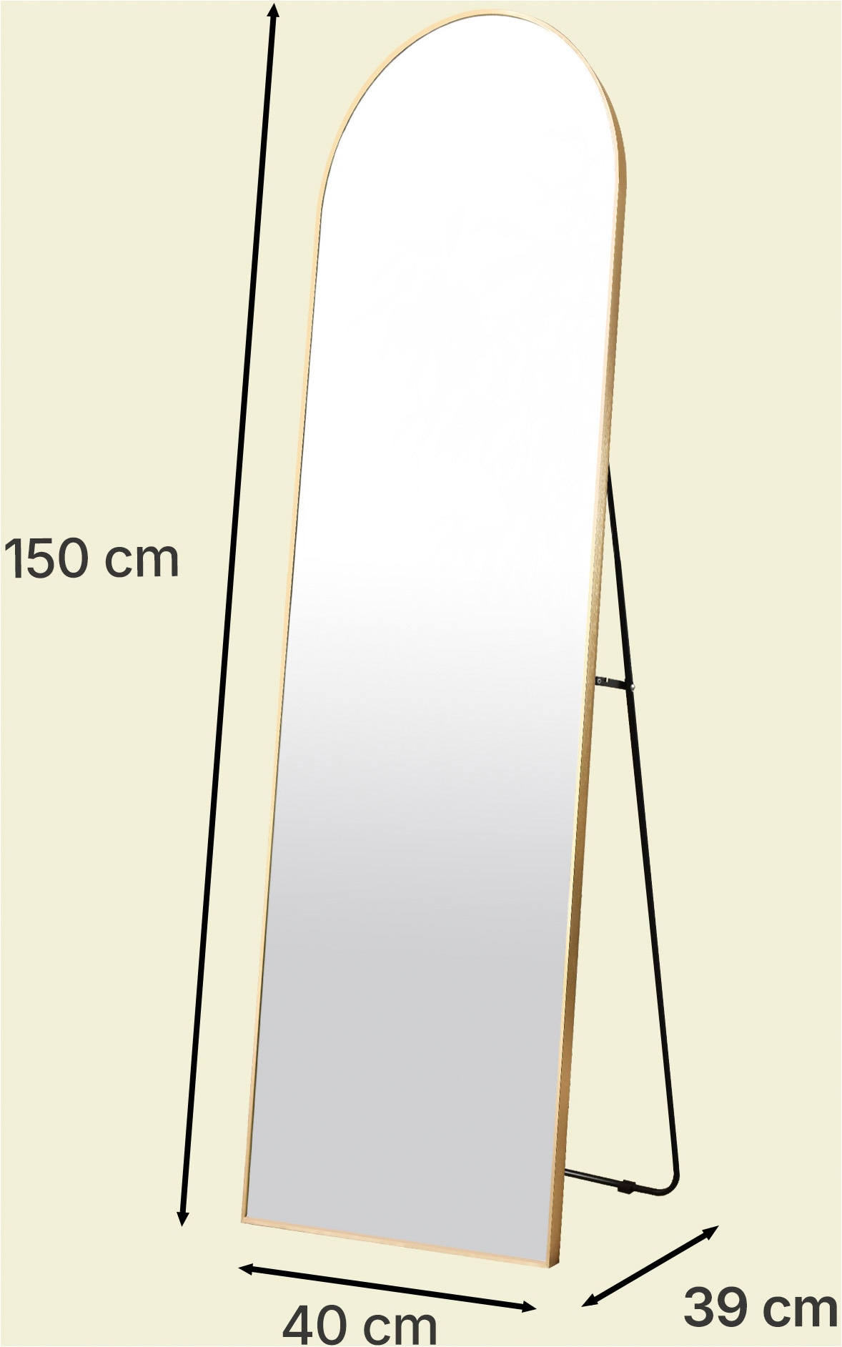 GOODproduct Spiegel »Standspiegel Addrik, wahlweise in 2 Grössen 150x40cm oder 180x60cm« Ganzkörperspiegel mit Sicherheitsglas, in verschiedenen Farben
