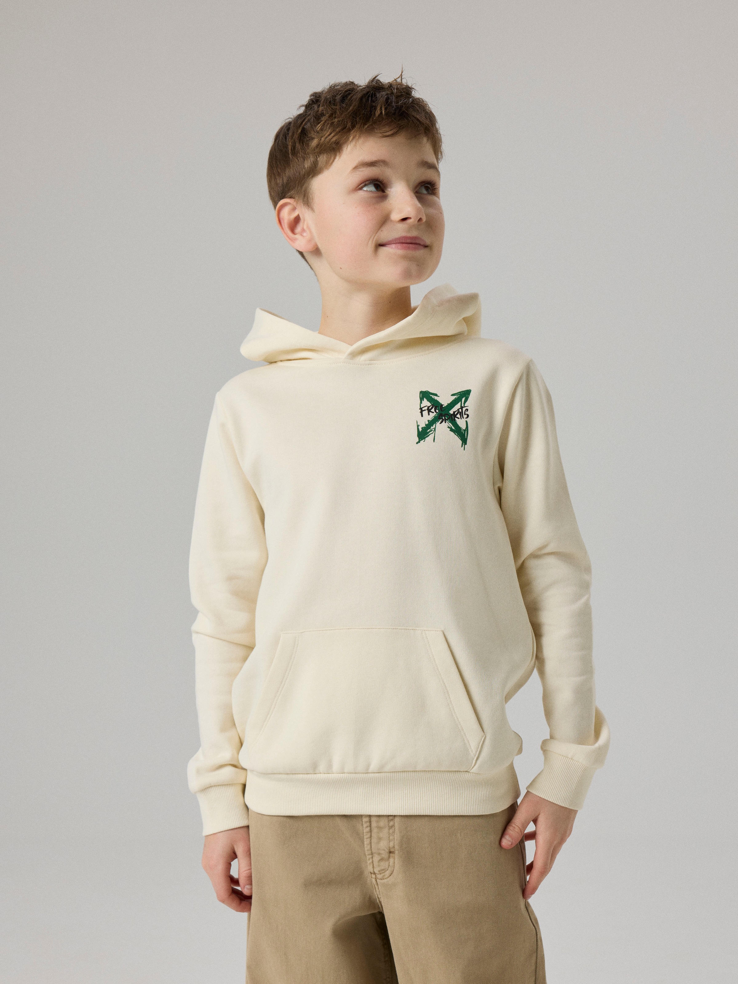 Name It Kapuzensweatshirt »NKMKEMUEL LS SWE WH BRU BOX PS NOOS«, Baumwollmischung, regular fit

