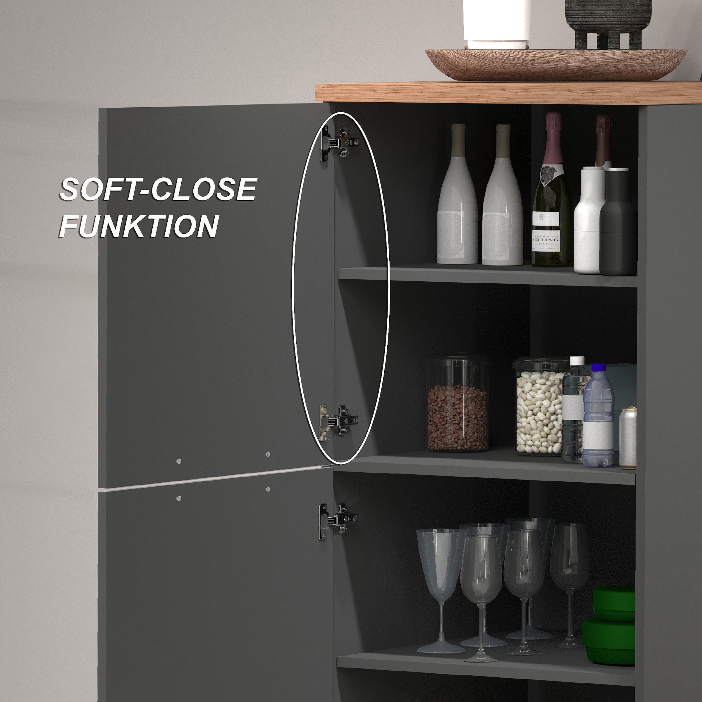 KOCHSTATION Vorratsschrank »KS-Sole,Hauswirtschaftsschrank,Stauschrank,Küchenschrank« Breite/Höhe 60/165 cm, 5 Fächer