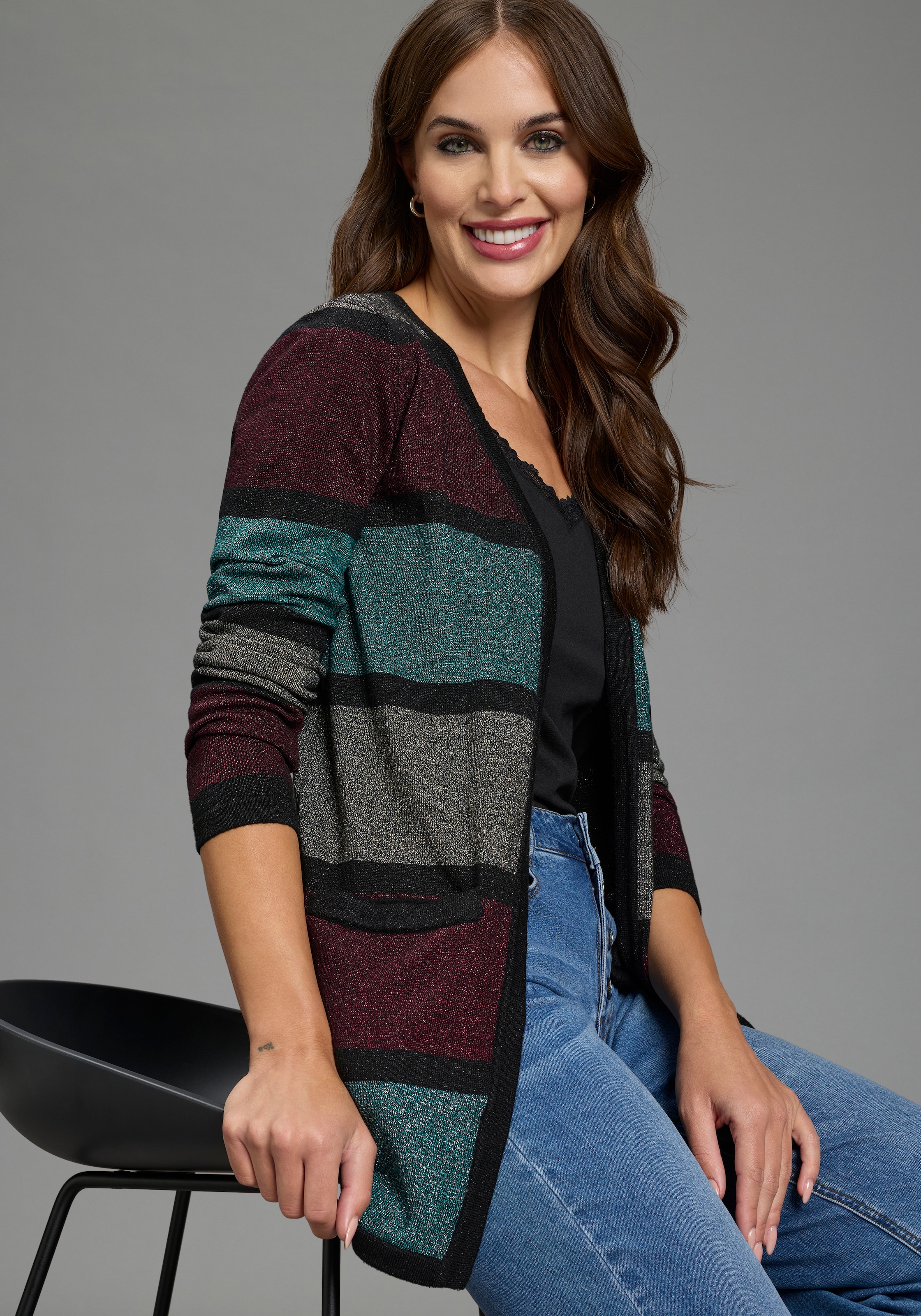Melrose Cardigan long en fil scintillant doux