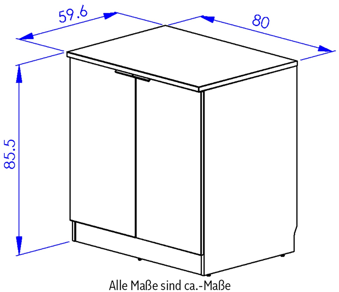 Gami Unterschrank »Unterschrank 2 Tûren B.80 cm« Unterschrank 2 Tûren B.80 cm
