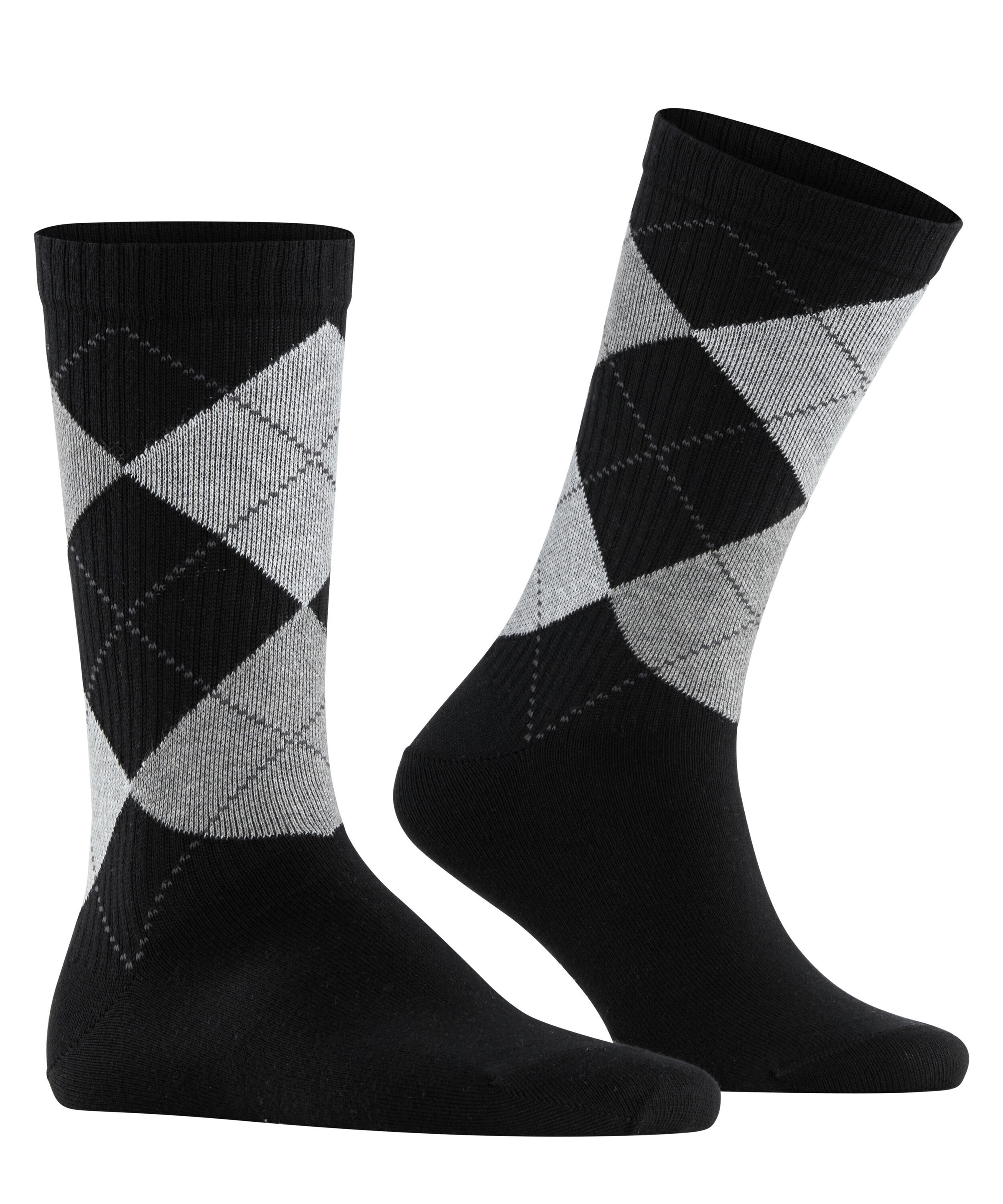 Burlington Chaussettes »Rib Court« taille unique 40-46, motif argyle, fine structure côtelée
