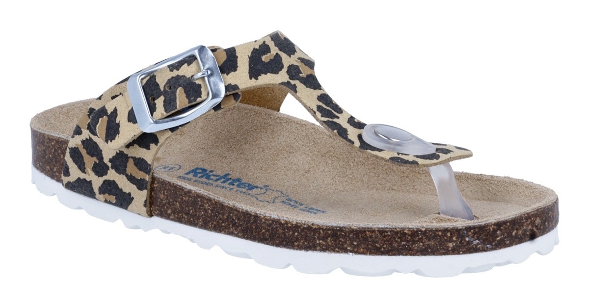 Richter Zehentrenner »Bio«  Sandale im Animal-Look, Grössenschablone zum Download, mit WMS