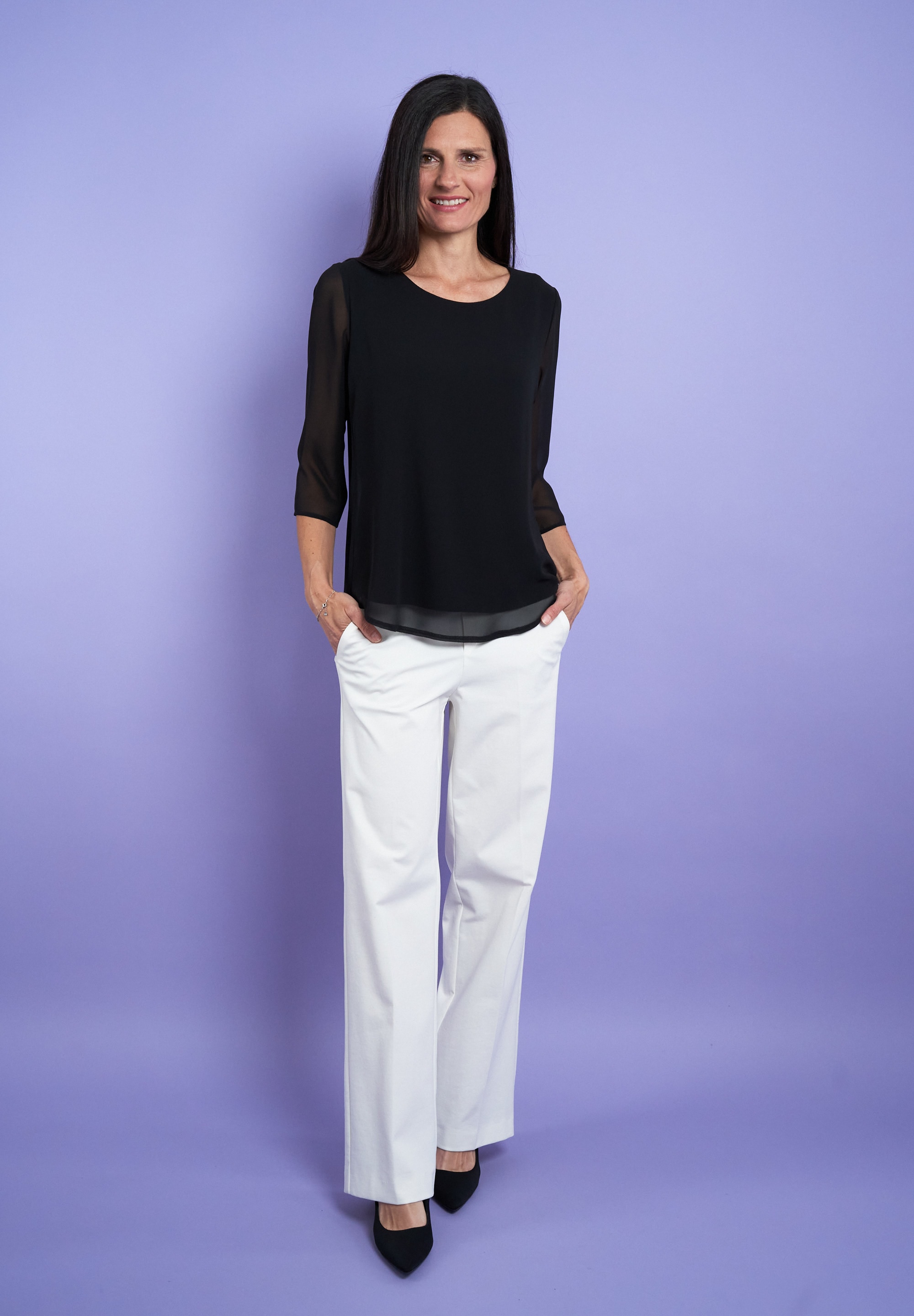 Seidel Moden Chiffonbluse in eleganter 2 in 1 Optik - MADE IN GERMANY