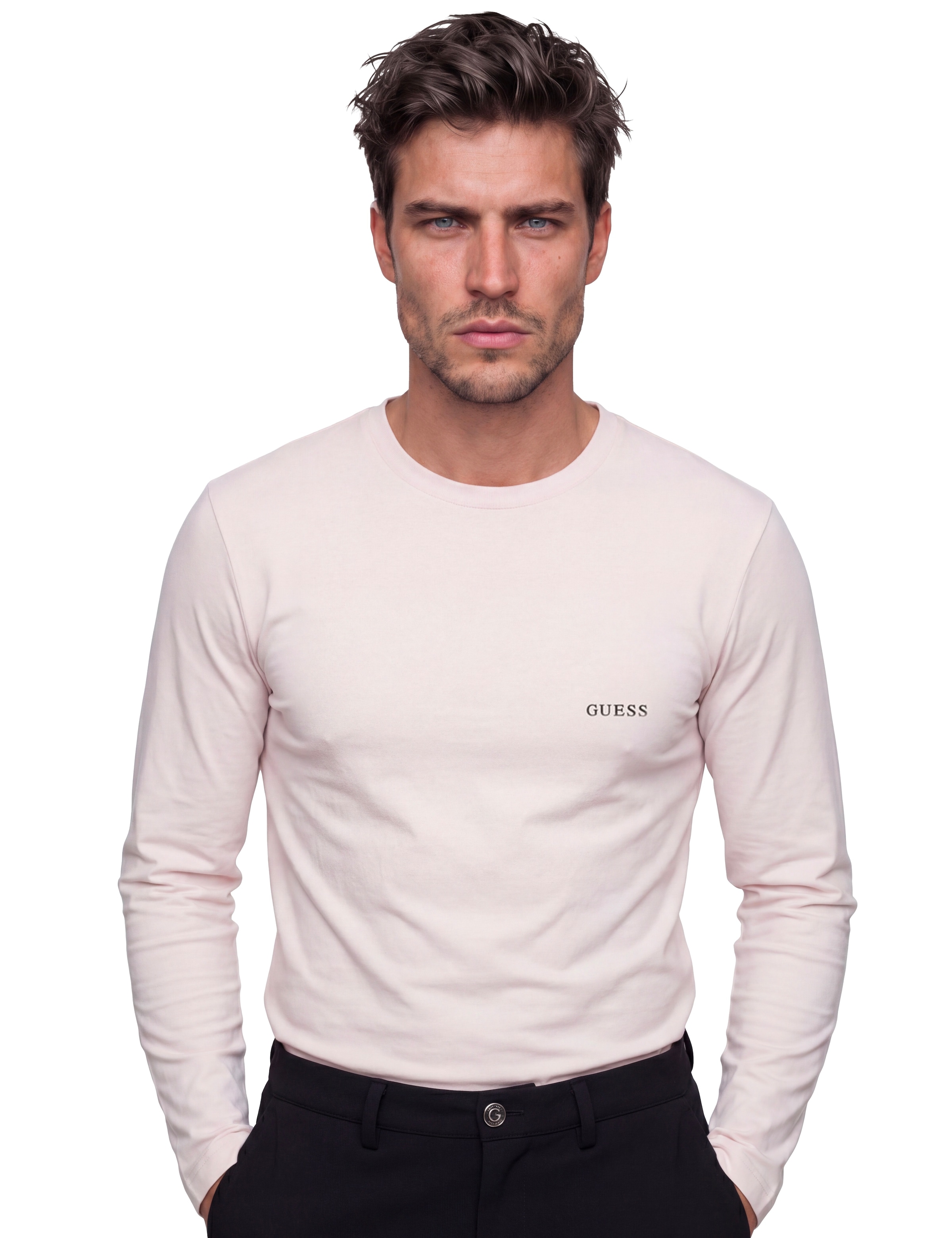 Guess T-shirt à manches longues »TEE CN LS 3 PACK« Paquet, 3 aus reiner Baumwolle