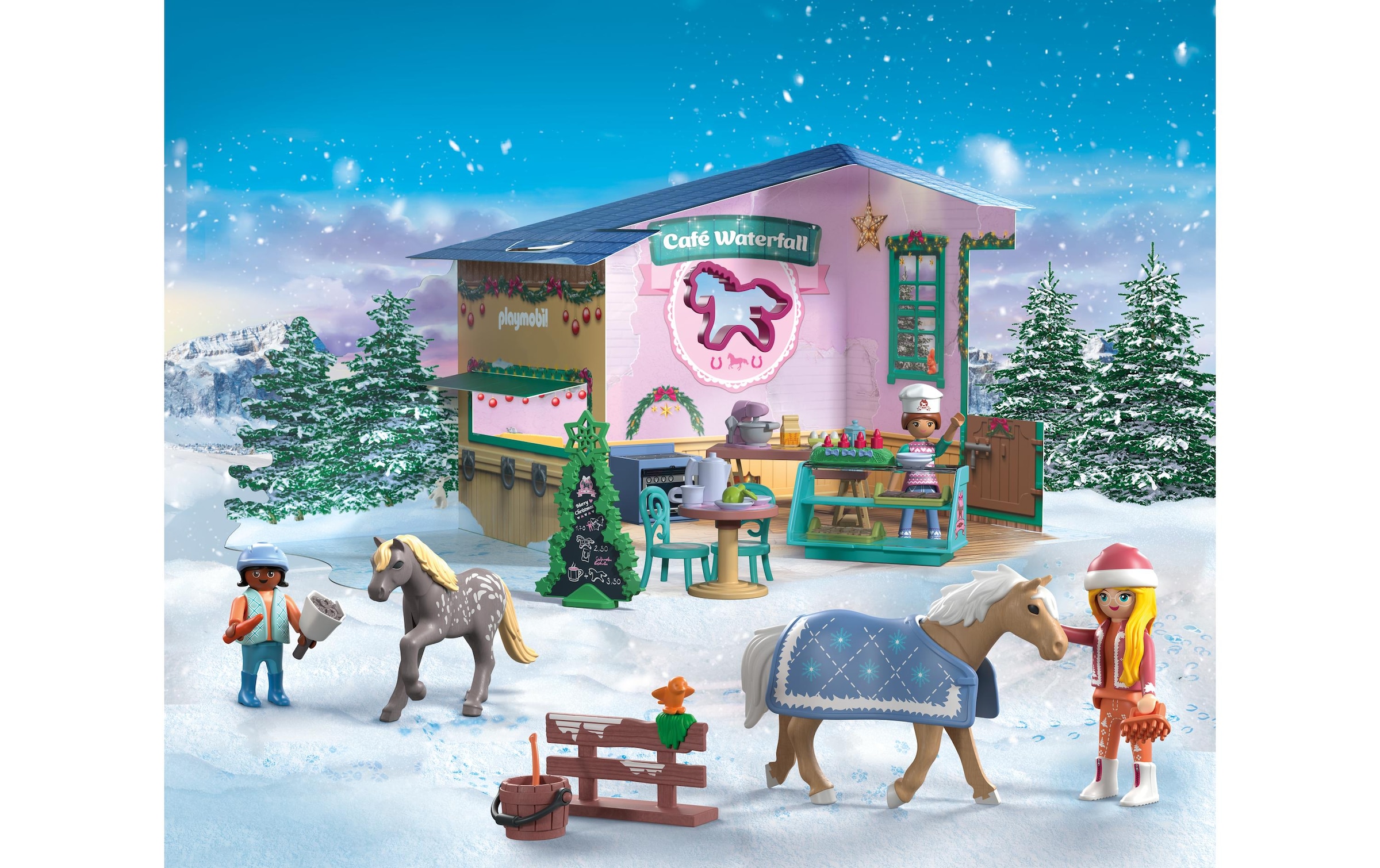 Playmobil® Calendrier de l'Avent »Weihnachtsbacken im Reitercafé« à partir de 4 ans