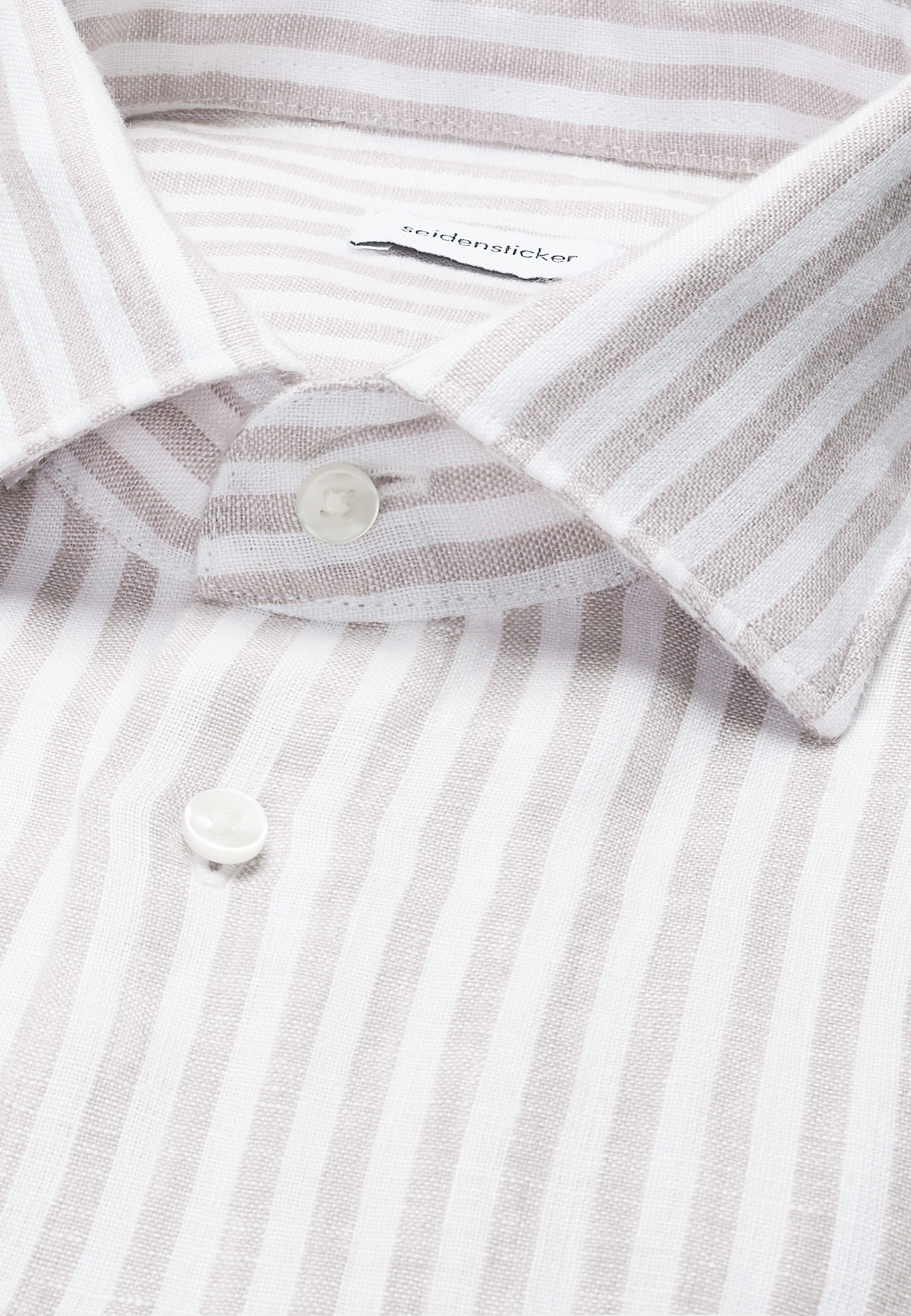 seidensticker Chemise en lin »Schwarze Rose« Col Kent 1/1 façonné rayé