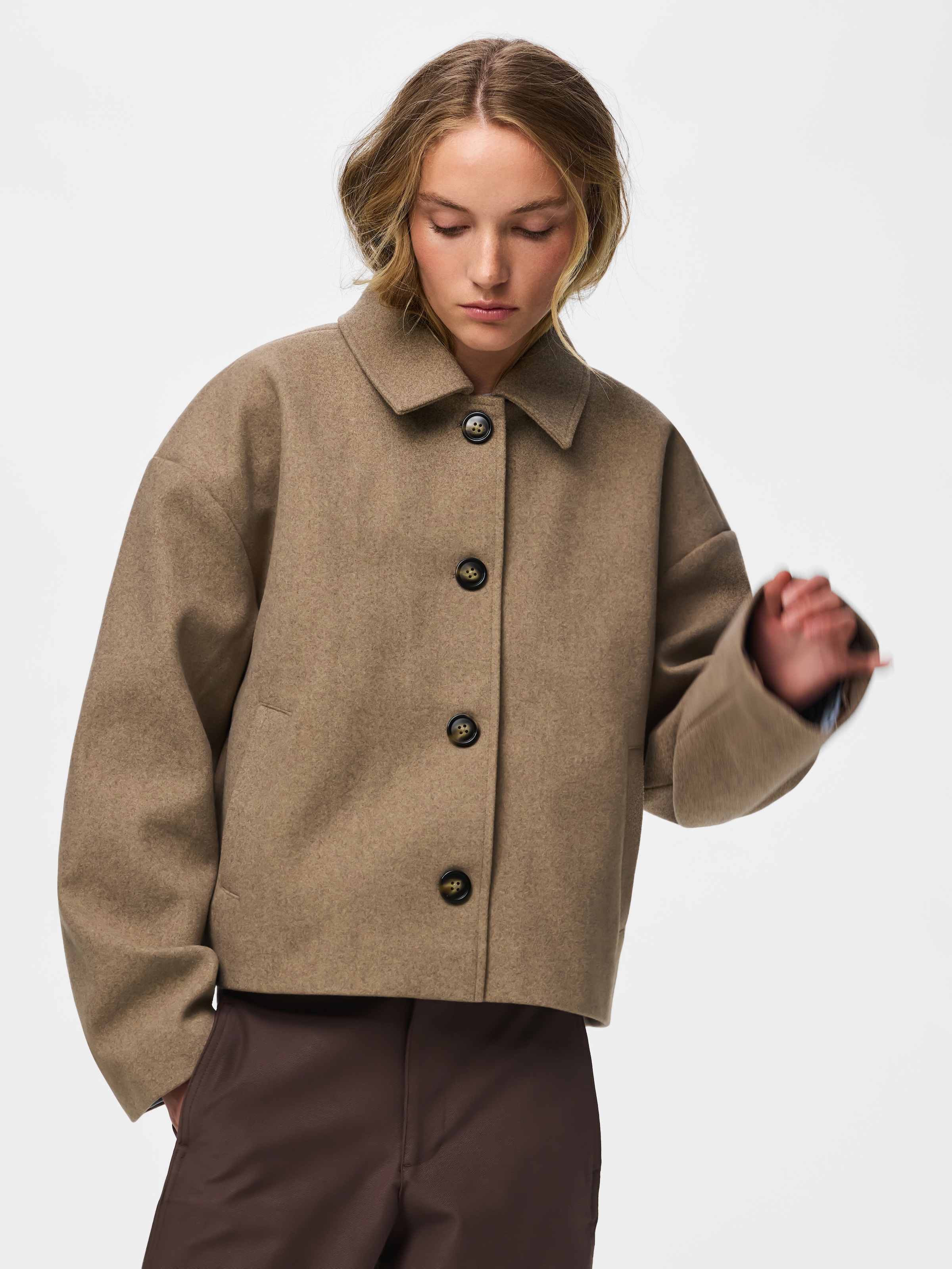 pieces Kurzjacke »PCAYA SHORT COAT NOOS BC« Kunstfaser