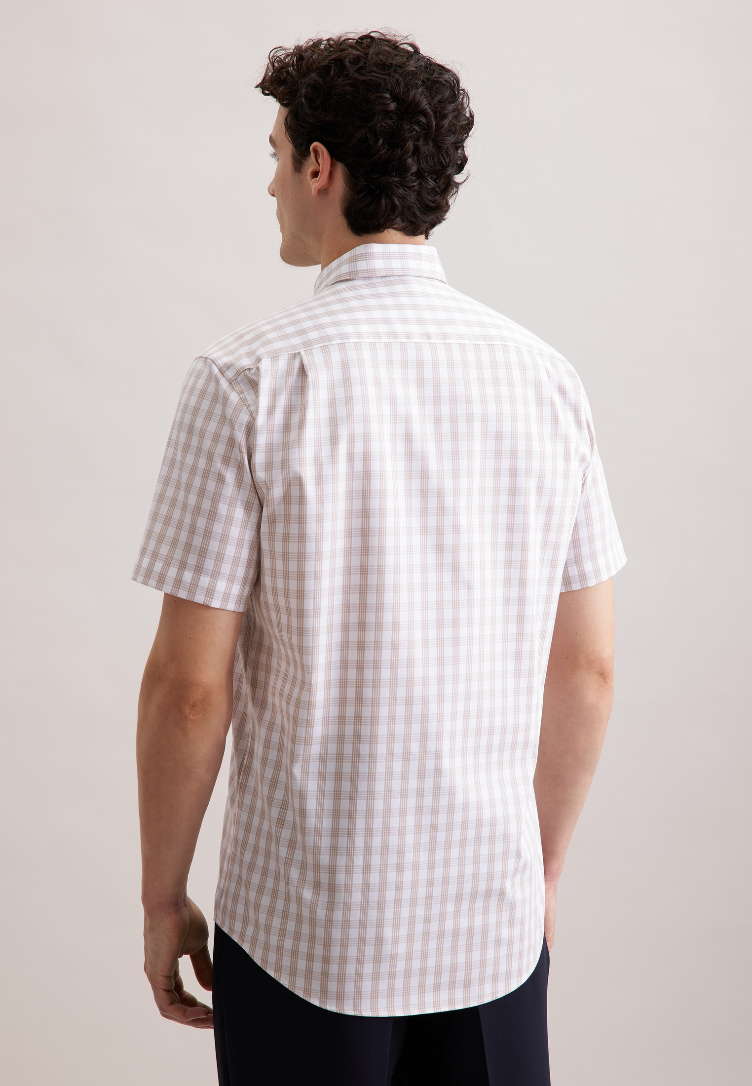 seidensticker Businesshemd »Comfort« Comfort 1/2 Button-Down-Kragen Karo