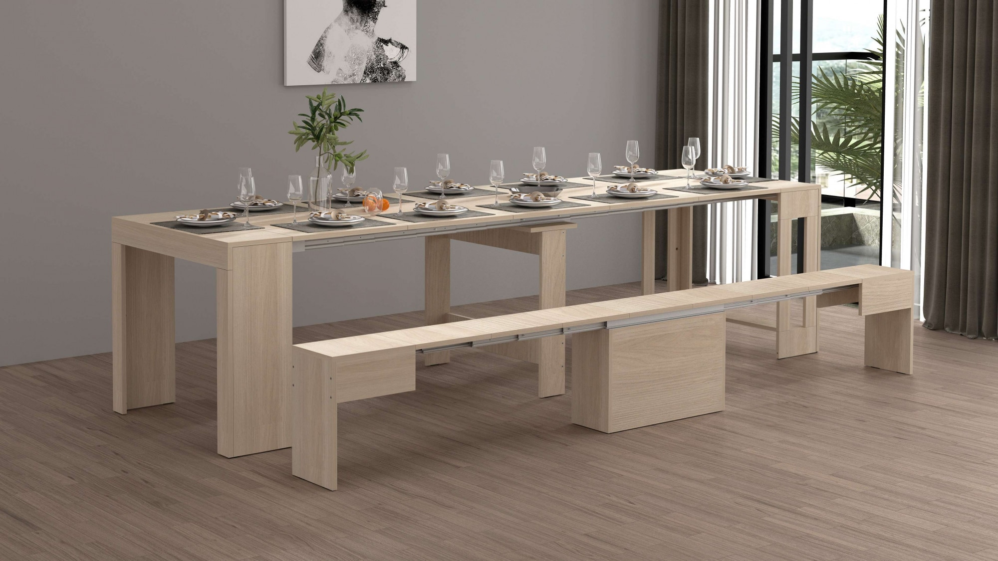 INOSIGN Sitzbank »Praktika, Sitzbank, Bank« 1 Stk. tlg. mit Auszugsfunktion, ausziehbar von 66  auf 290 cm