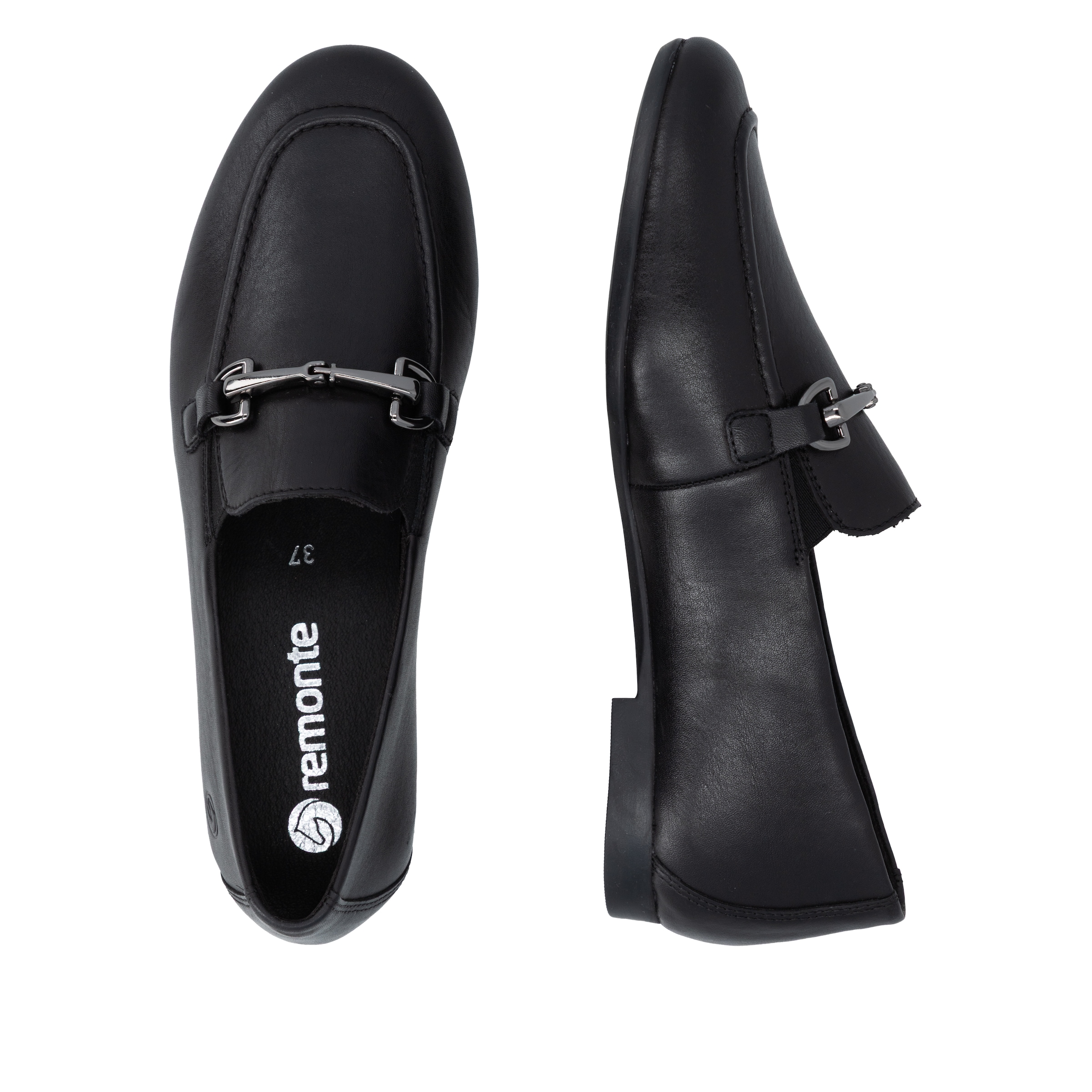Remonte Loafer  Slipper, Schlupfschuh, Spangenschuh mit kleinen Stretcheinsätzen