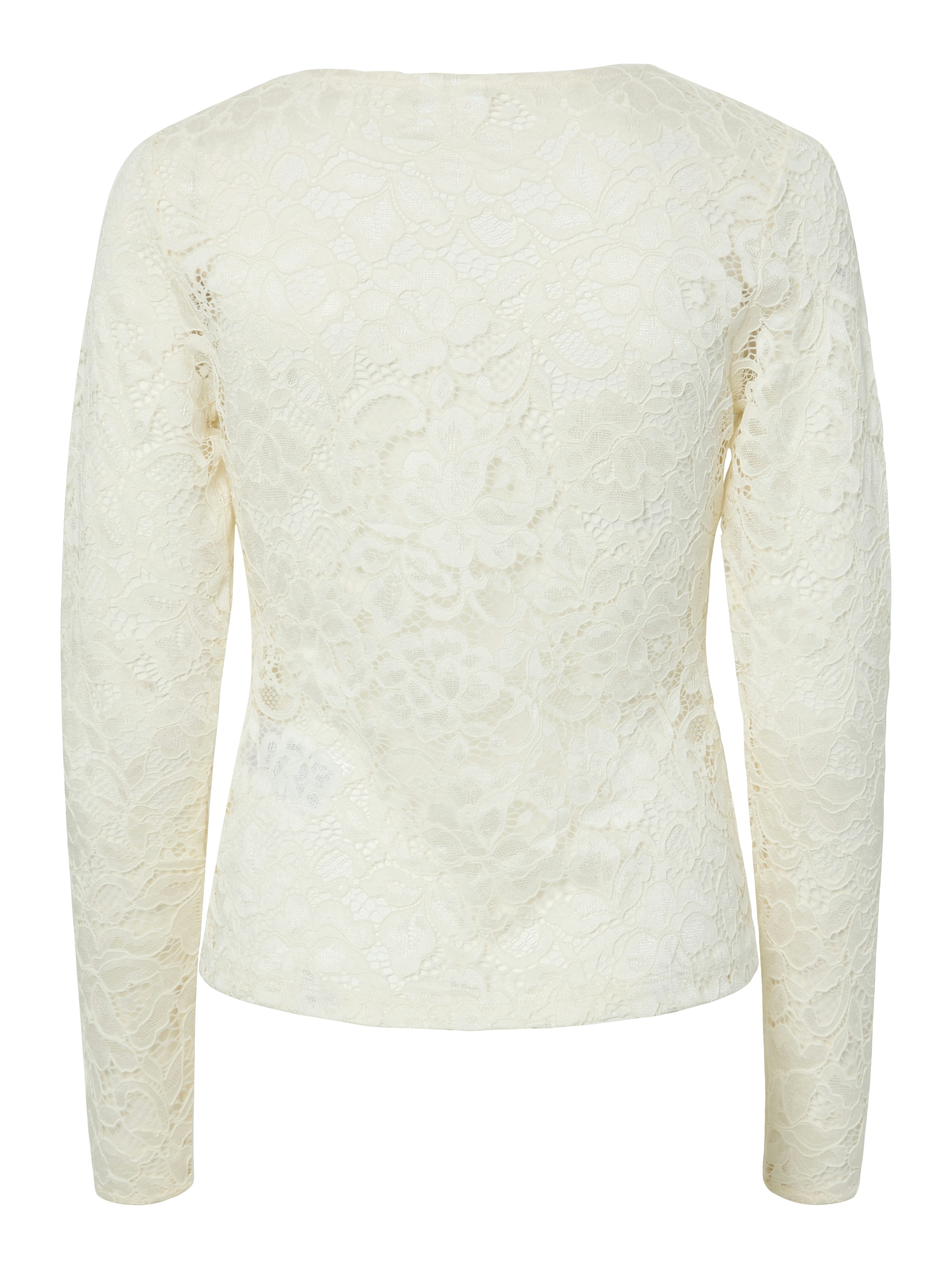 Y.A.S Spitzenshirt »YASLACEY LS V-NECK LACE TOP S. NOOS«