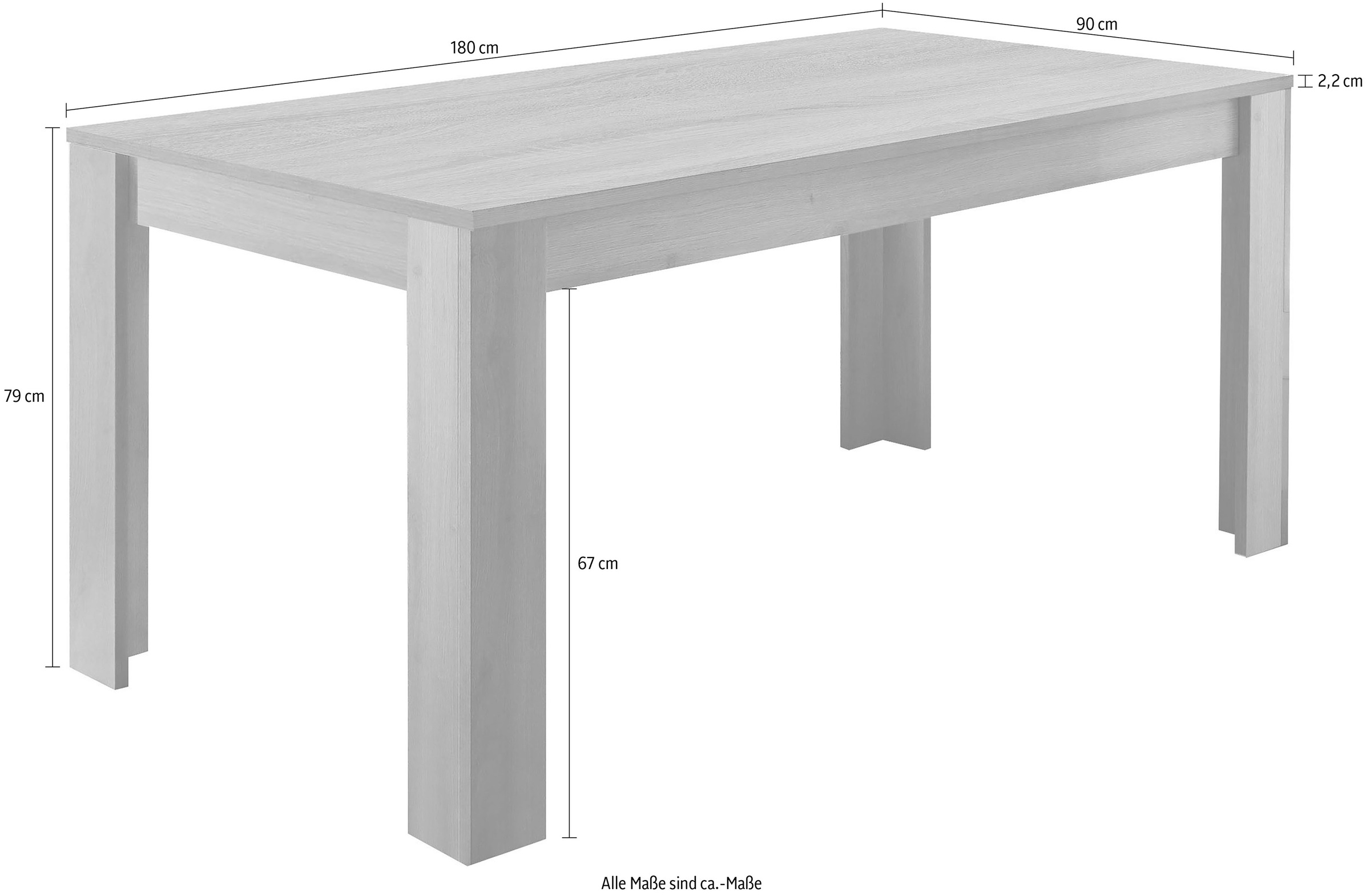 INOSIGN Esstisch »Firenze« , Breite 180 cm, erweiterbar durch Ansteckplatte