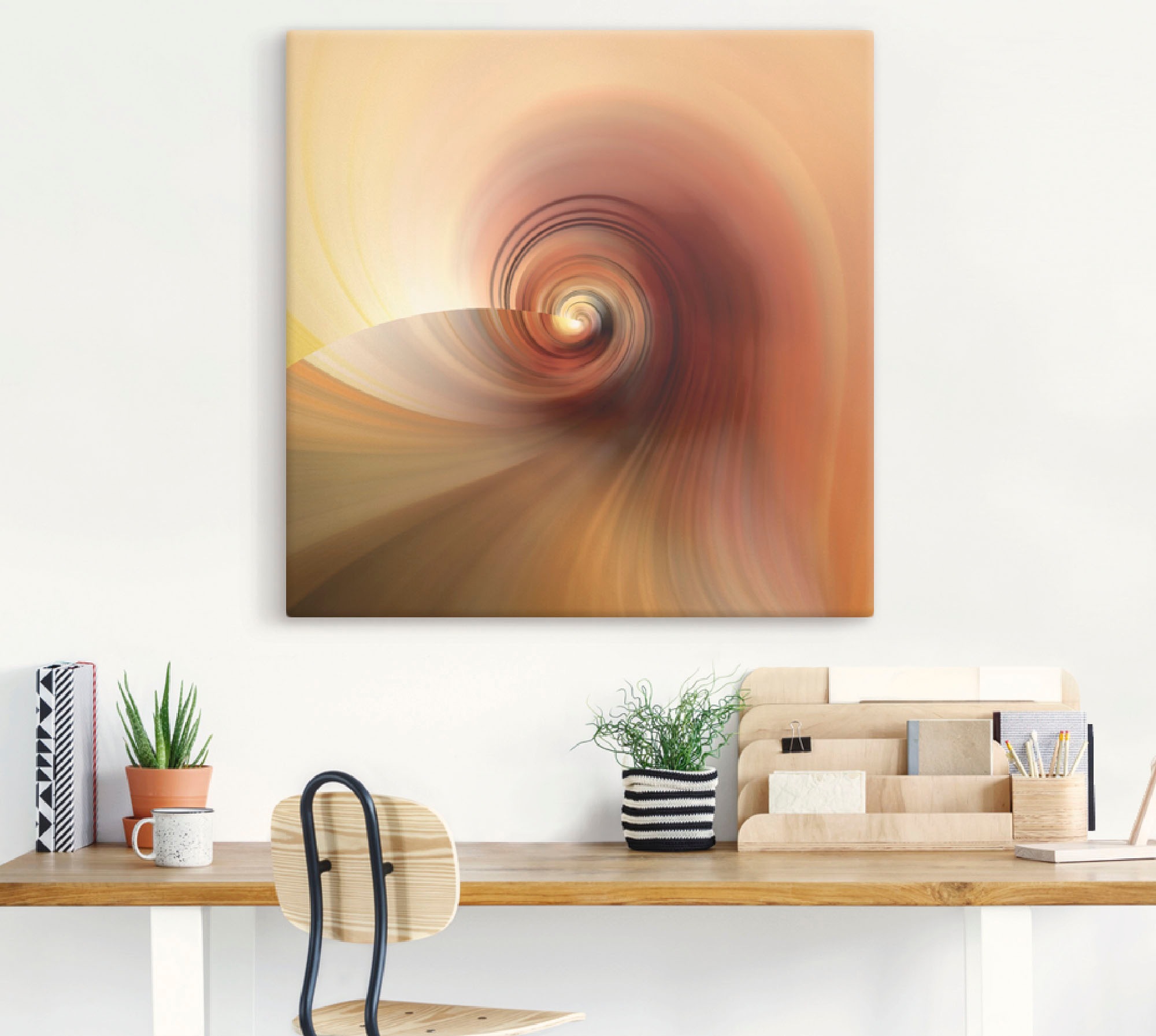 Artland Leinwandbild »Abstraktes in Creme« Muster 1 Stk. tlg. auf Holzrahmen gespannt