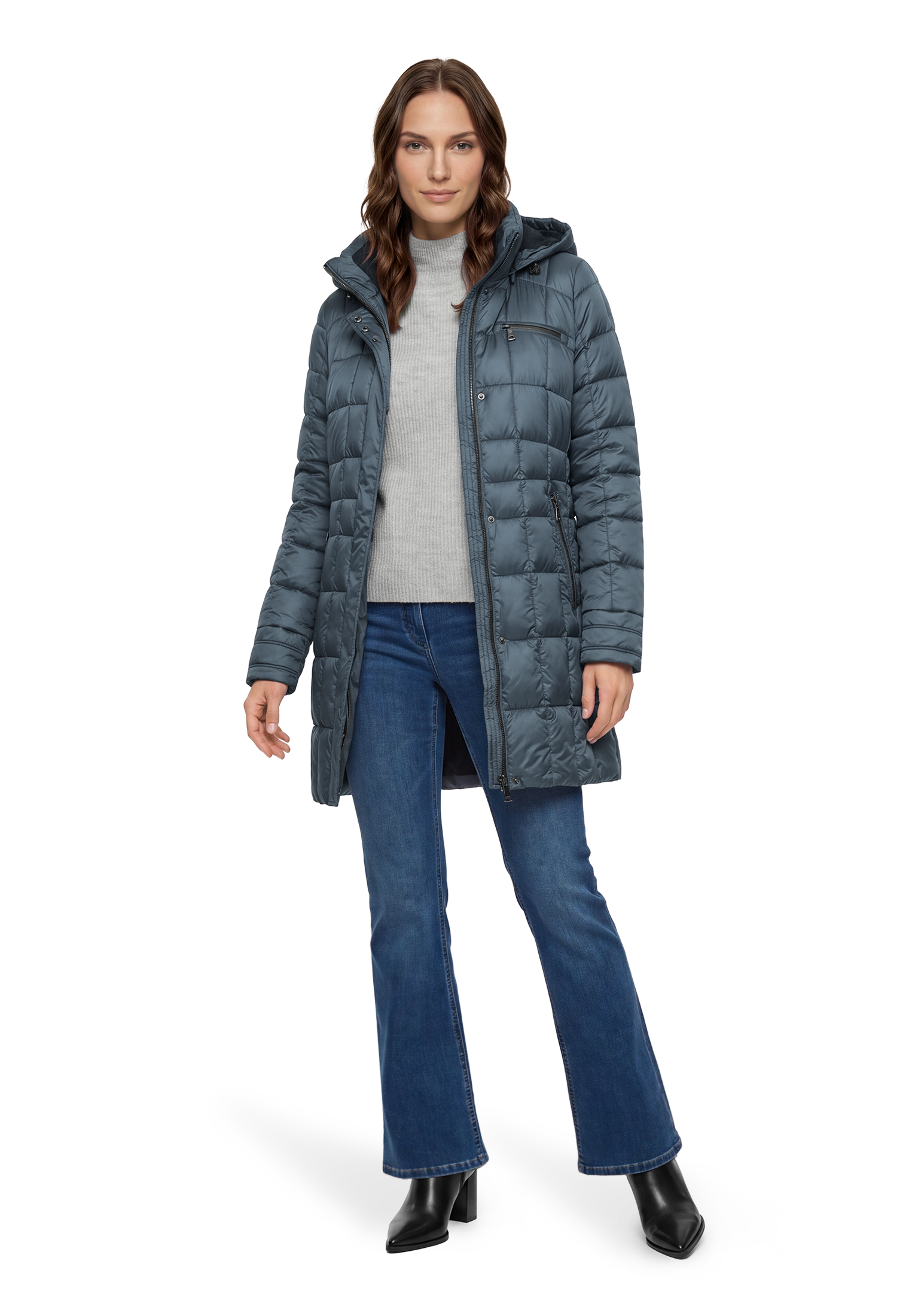 Gil Bret Manteau matelassé Veste d'hiver avec capuche amovible et fermeture éclair
