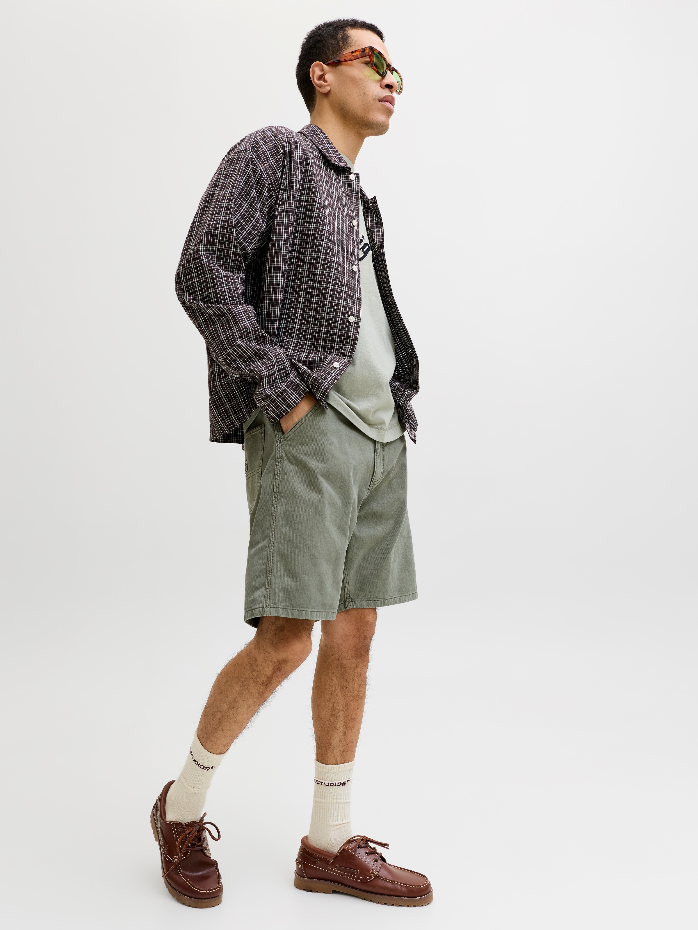 Jack & Jones Chinoshorts »JPSTTONY RAYE WORKER SHORT MID SN«  Baumwolle, 5-Pocket Style