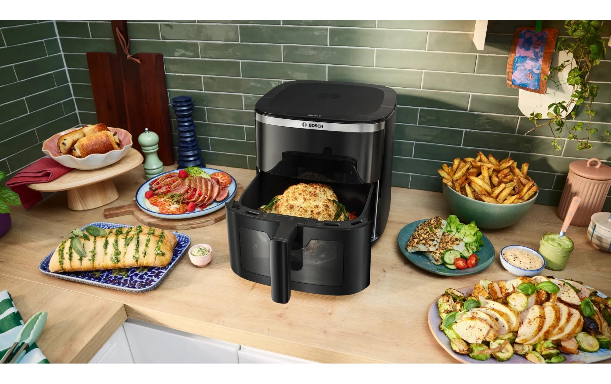 BOSCH Heissluftfritteuse »Serie 6 MAF671B1 7,2 l« 1800 W Fritteuse mit Sichtfenster