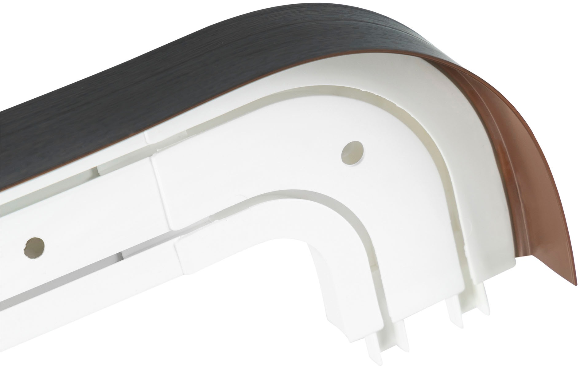 SN DECO GROUP Gardinenschiene »SH2« 2 läufig-läufig Fixmass Set 2-läufig,inkl. Rundbögen, Blende 5 cm, vorgebohrt, Innenlauf