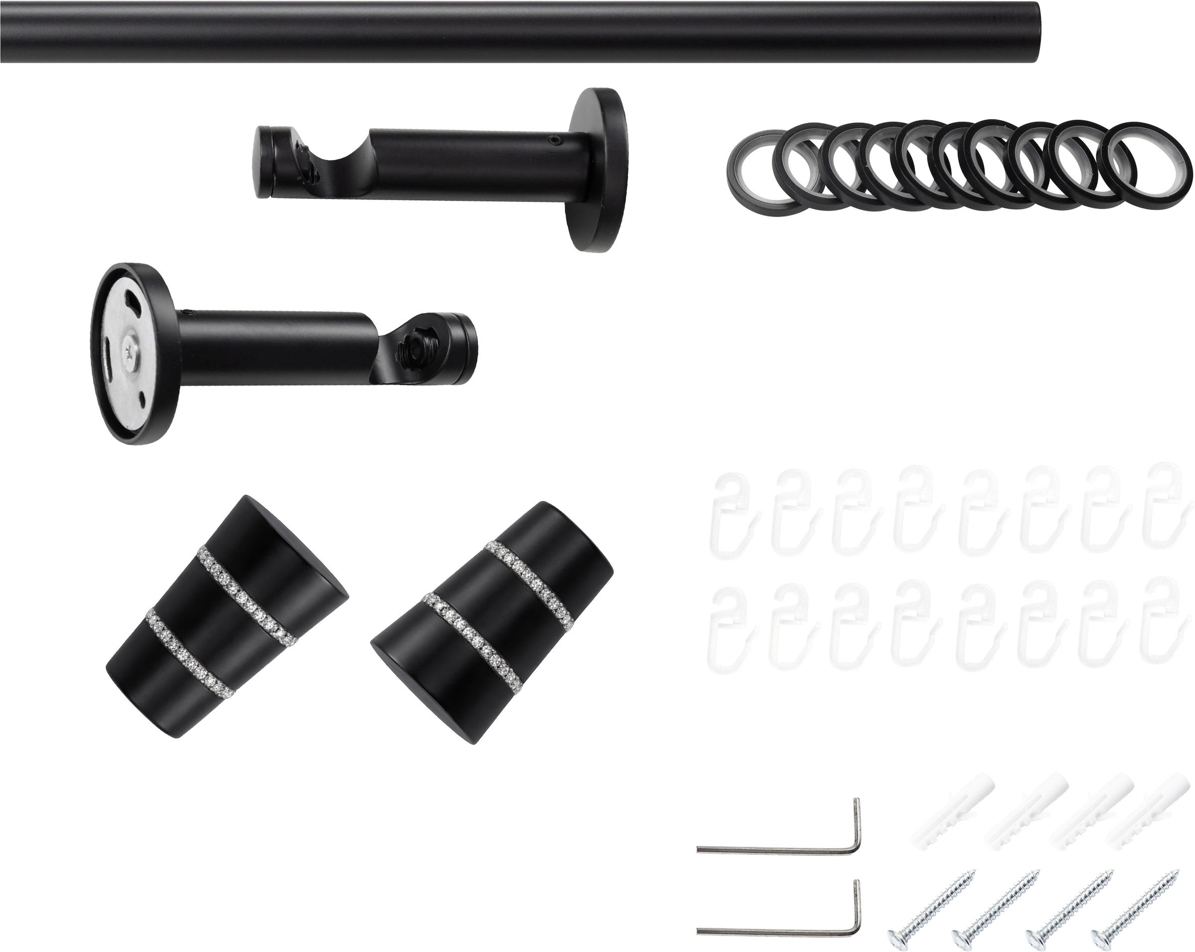 SN DECO GROUP Gardinenstange »Gardinenstange Rennes Ø 19 mm, 1-läufig, Fixmass, verschraubt« Ø 19 mm Fixmass;kürzbar