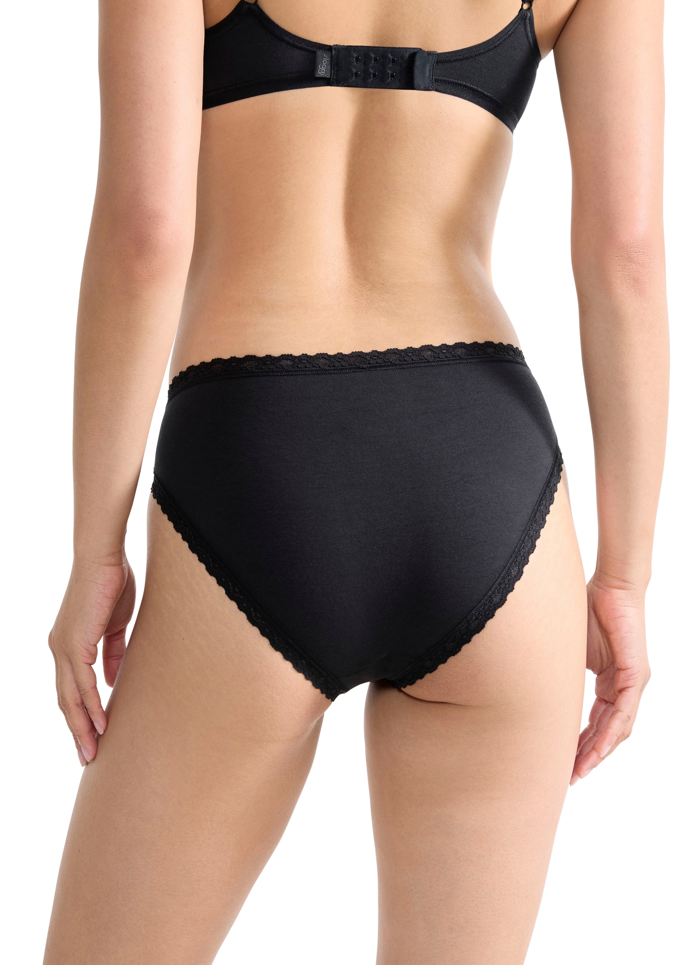 sloggi Culotte haute »24/7 Cotton Lace« 3er Pack,  edle Spitze, flache Nähte, Baumwollmischung, weich, femininer Look