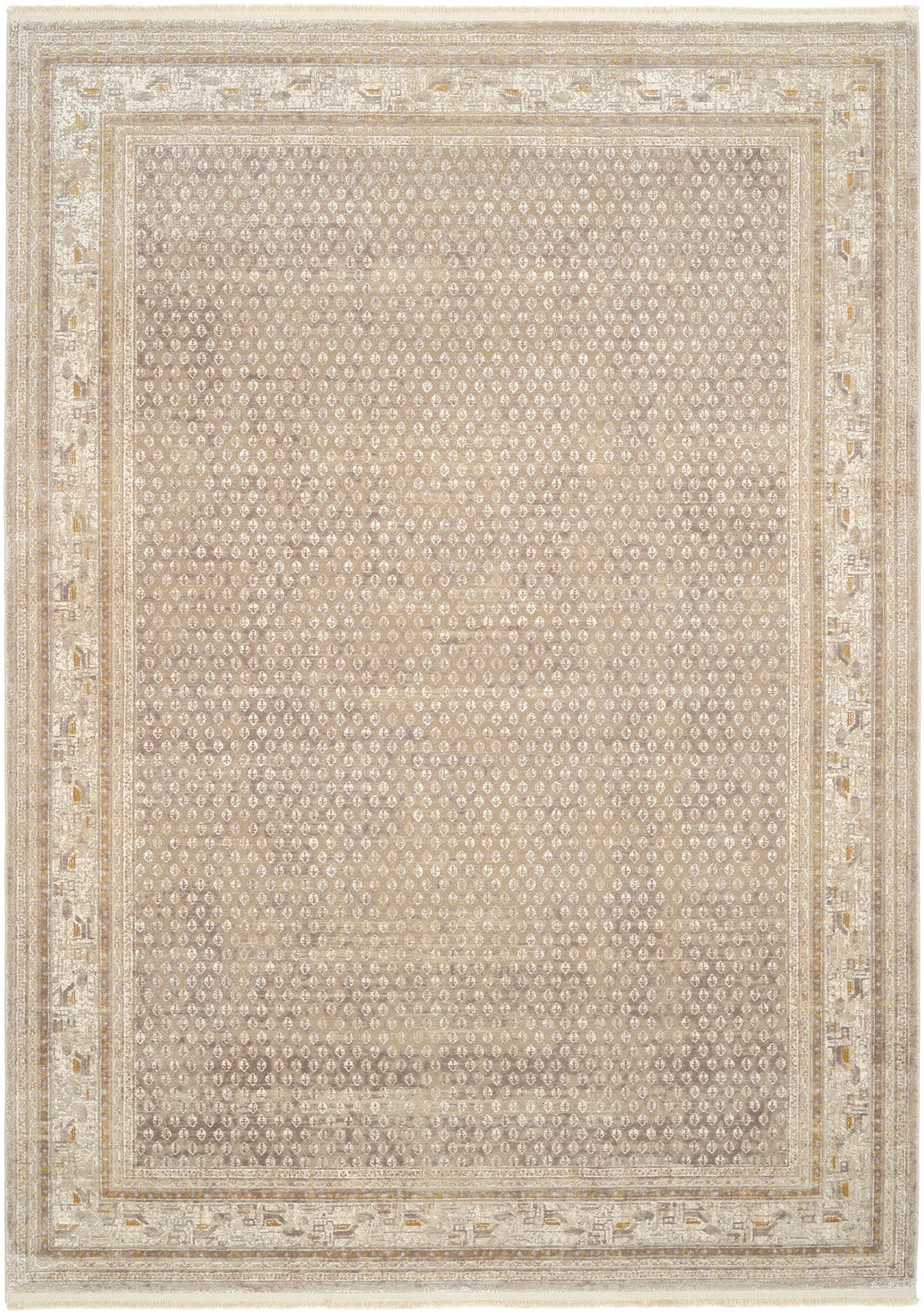 OCI DIE TEPPICHMARKE Teppich »BESTSELLER MIRI« rechteckig 8 mm Höhe Glanz Viskose, mit Fransen, Hoch Tief Struktur, Vintage, Wohnzimmer