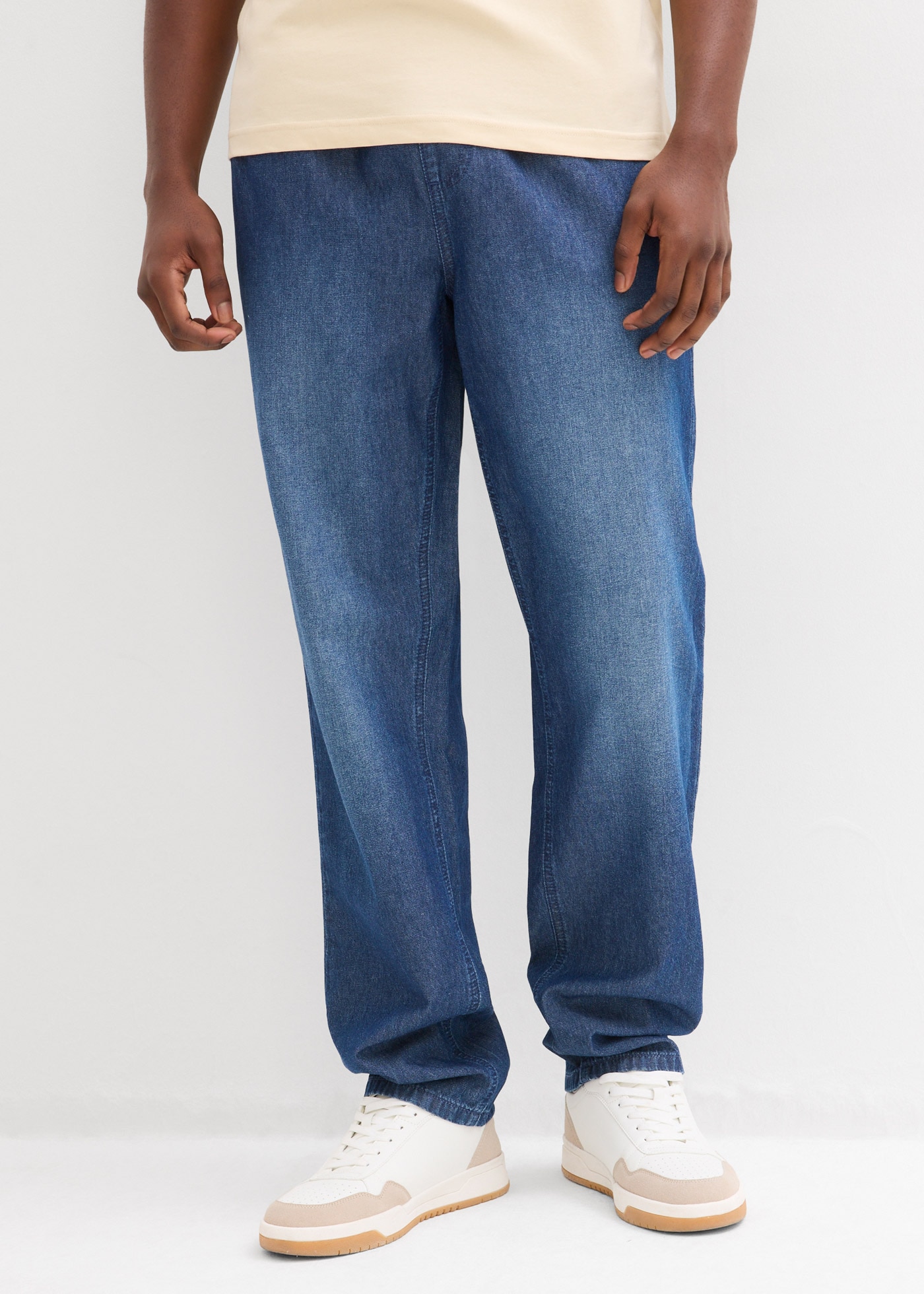 bonprix Jeans à enfiler Packung, 2 klassischer Schnitt, aus reiner Baumwolle, mit Washed-Effekt