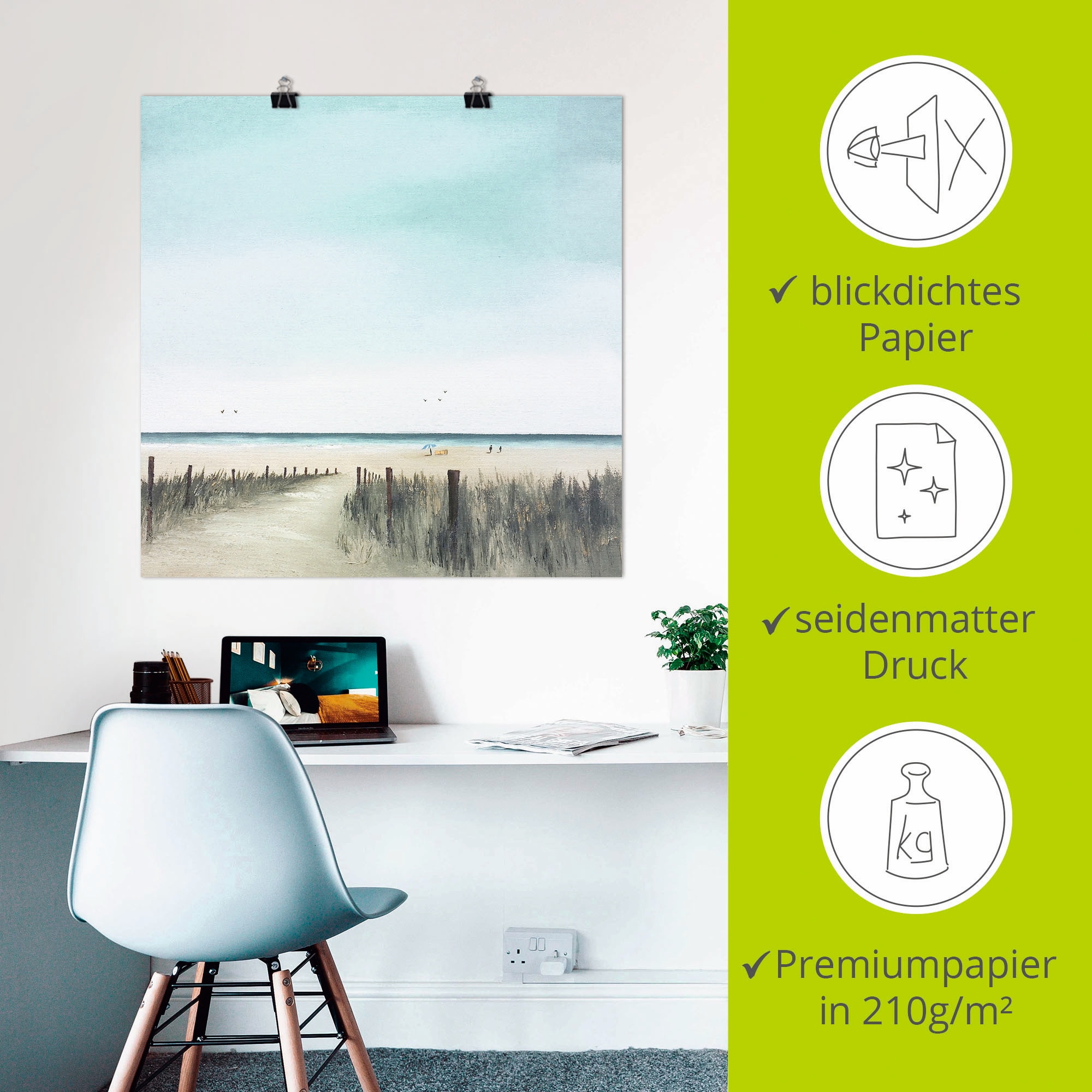 Artland Wandbild »Sonniger Morgen II« Strand 1 Stk. tlg. als Leinwandbild, Poster in verschied. Grössen