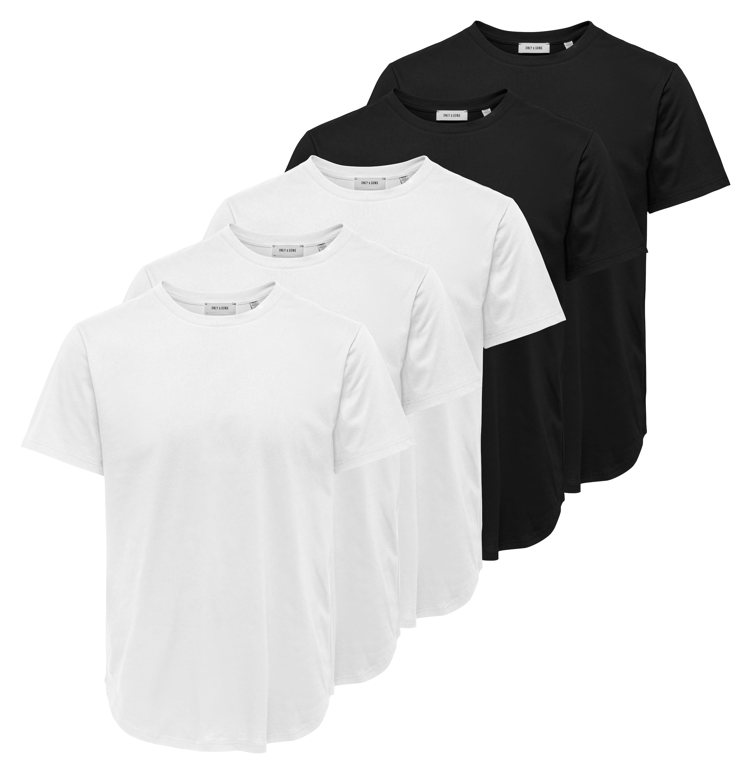 ONLY & SONS Rundhalsshirt »ONSJEFF LONGY SS TEE 5-PACK OTL« Packung, 5