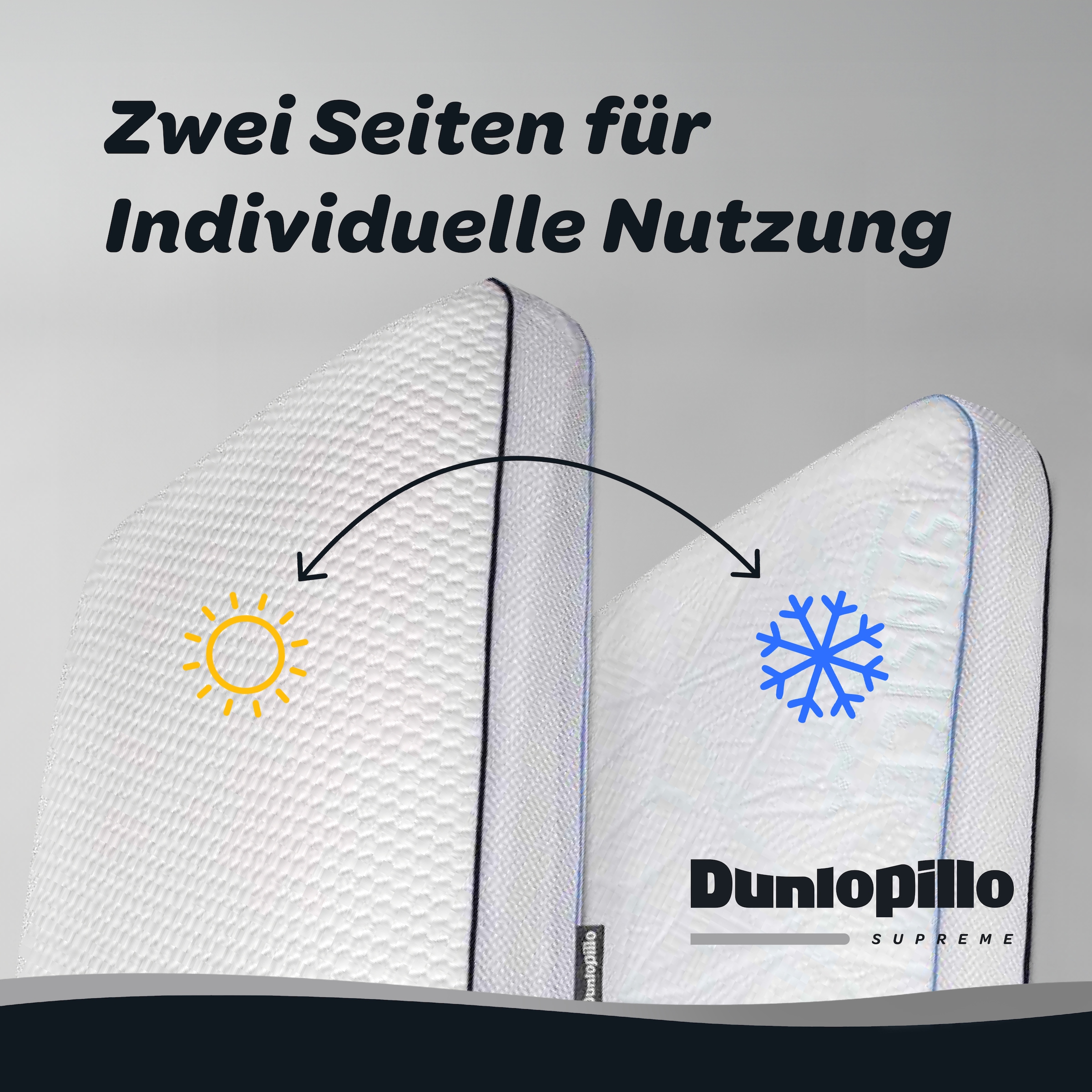 Dunlopillo Nackenkissen »Clima Flex, NEUHEIT Viskoschaum mit kühlender & wärmender Seite« in Grösse 60 x 50 x 15 cm, Individuell anpassbar: mit drei Einlagen