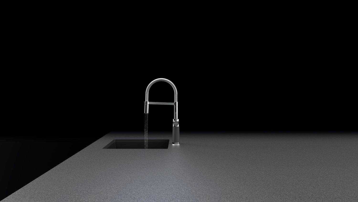 Schock Robinetterie de cuisine »SC-550« Sortie fixe, douchette à jet, clapet anti-retour, angle de rotation 150°