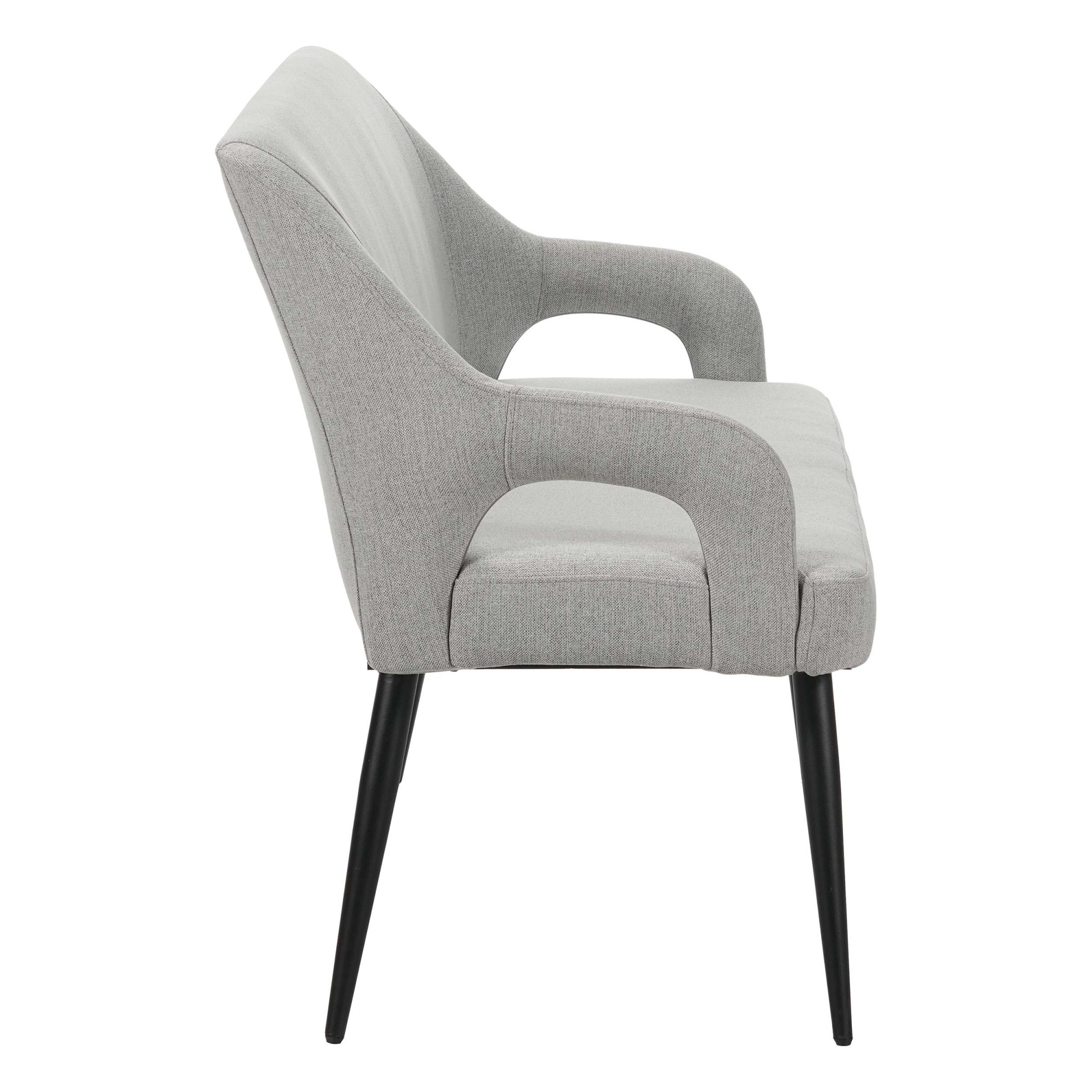 GOODproduct Banc de salle à manger »Darragh« schwarze Metallbeine, pflegeleichter Webstoff Bezug, Breite 140 cm